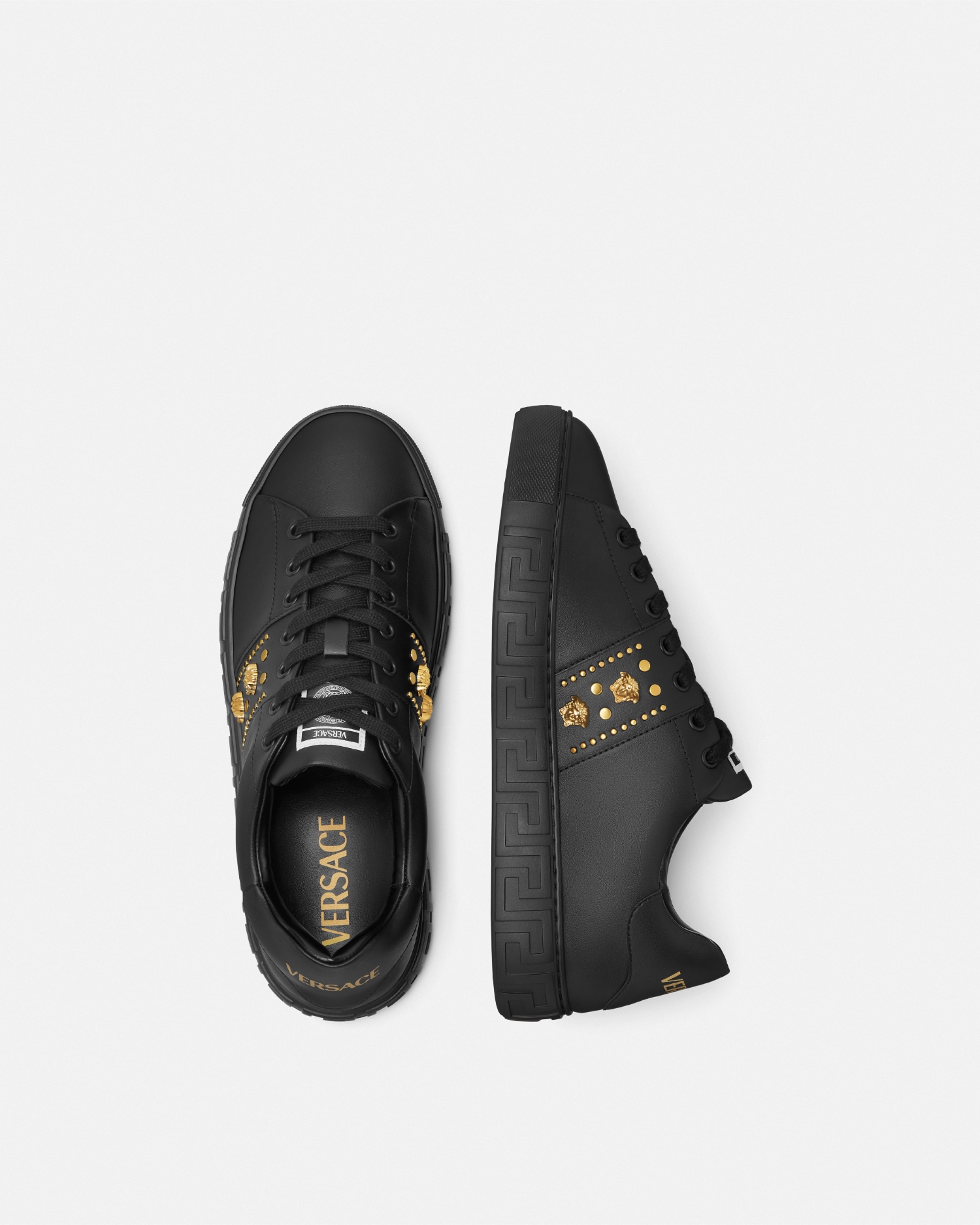 Greca Embellished Nylon Sneakers