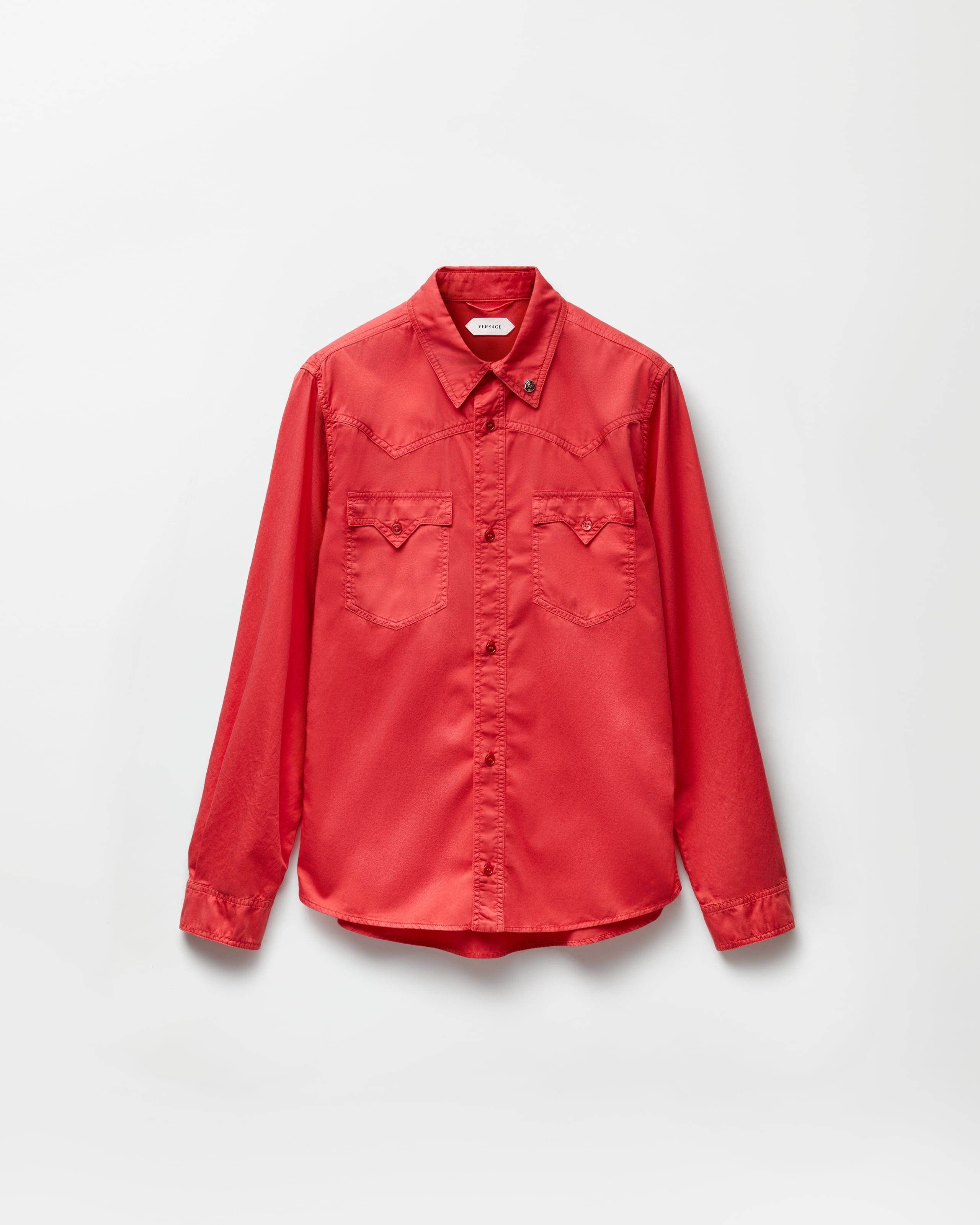 red versace dress shirt Red And White Informal Check Shirt