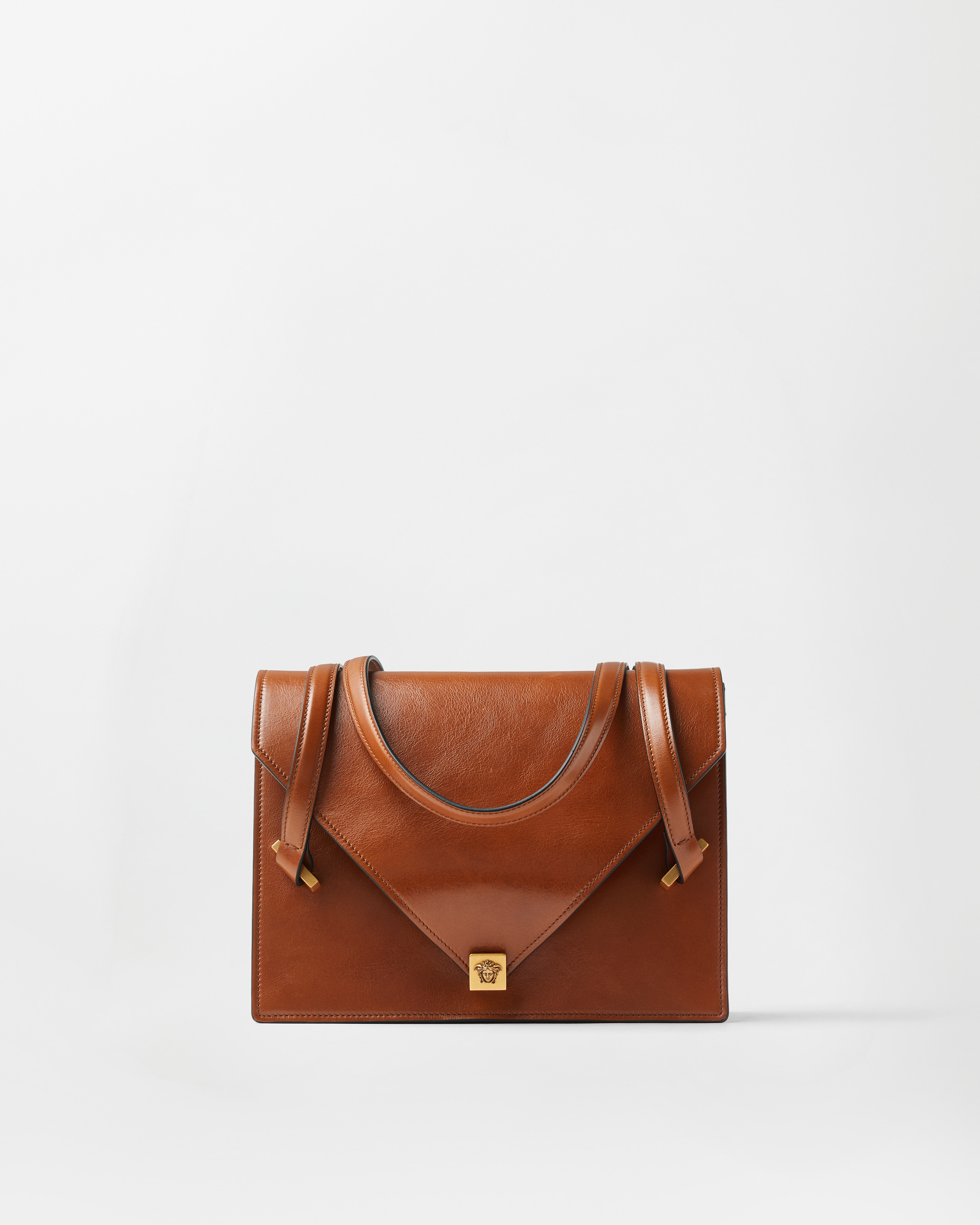 Versace Severine Leather Shoulder Bag In Brown