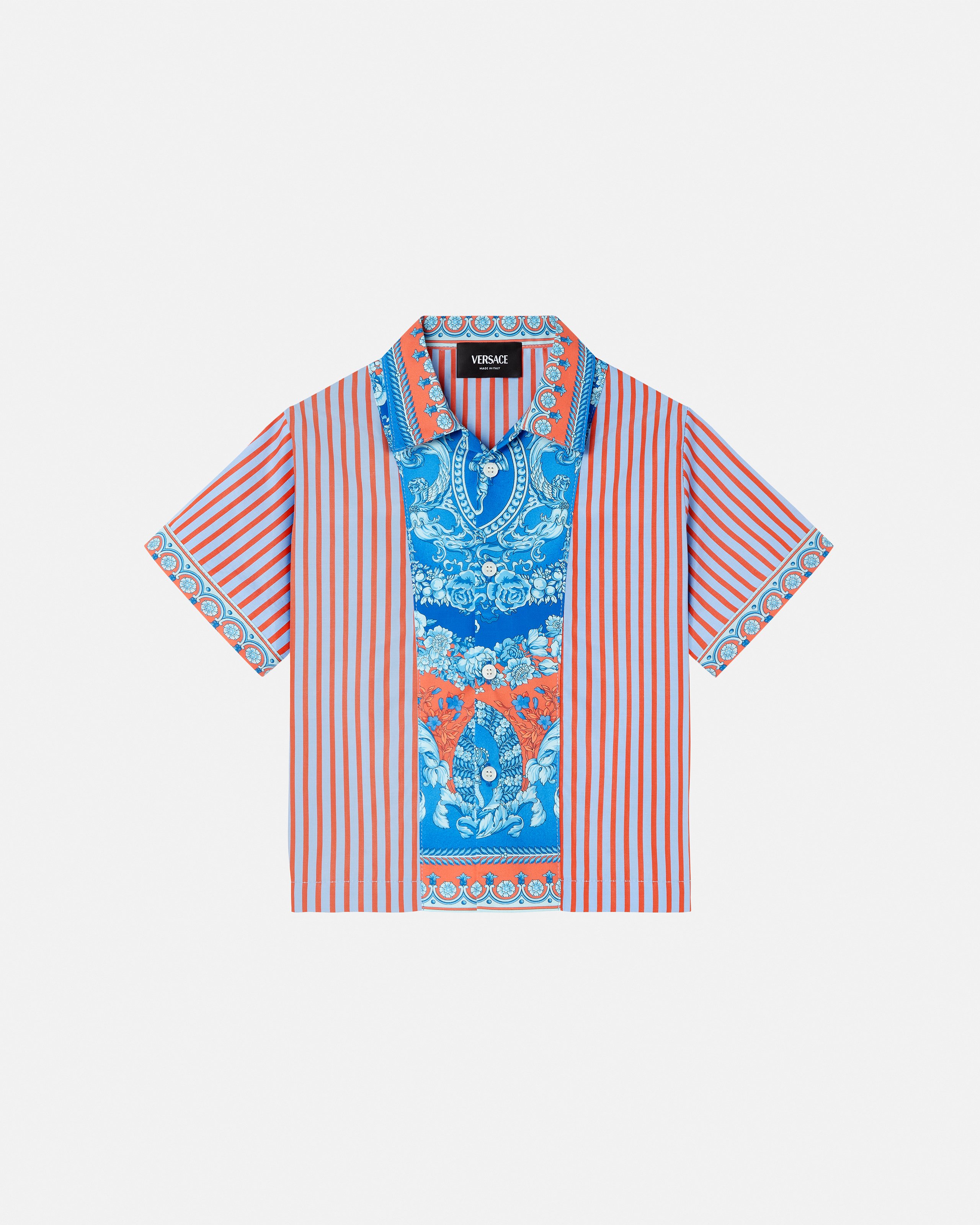 Kids Printed Striped Cotton-Poplin Shirt