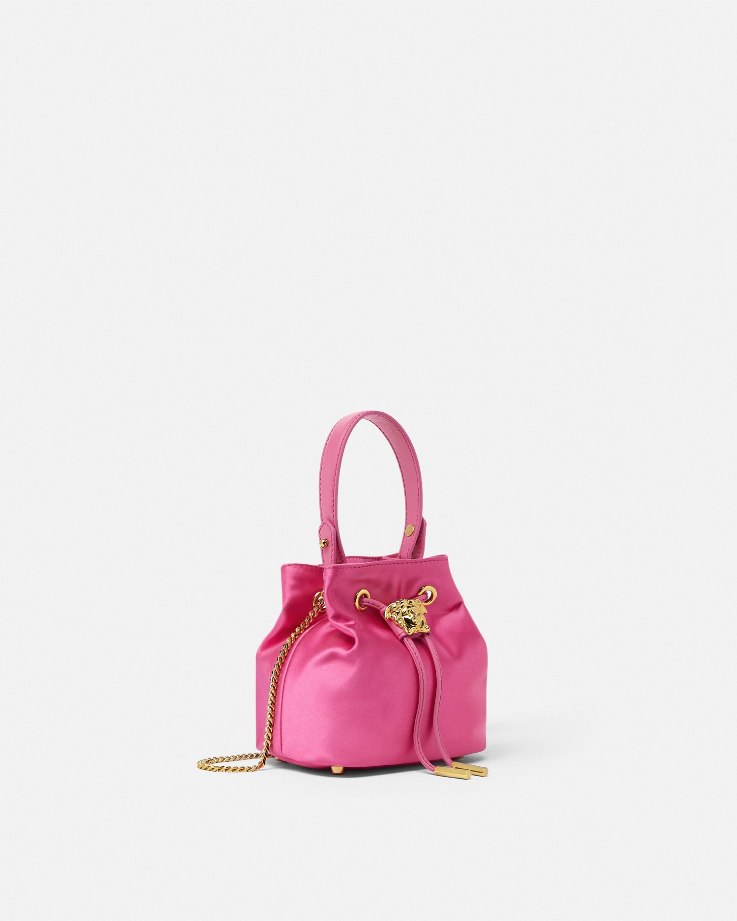 Versace La Medusa Satin Mini Bucket Bag