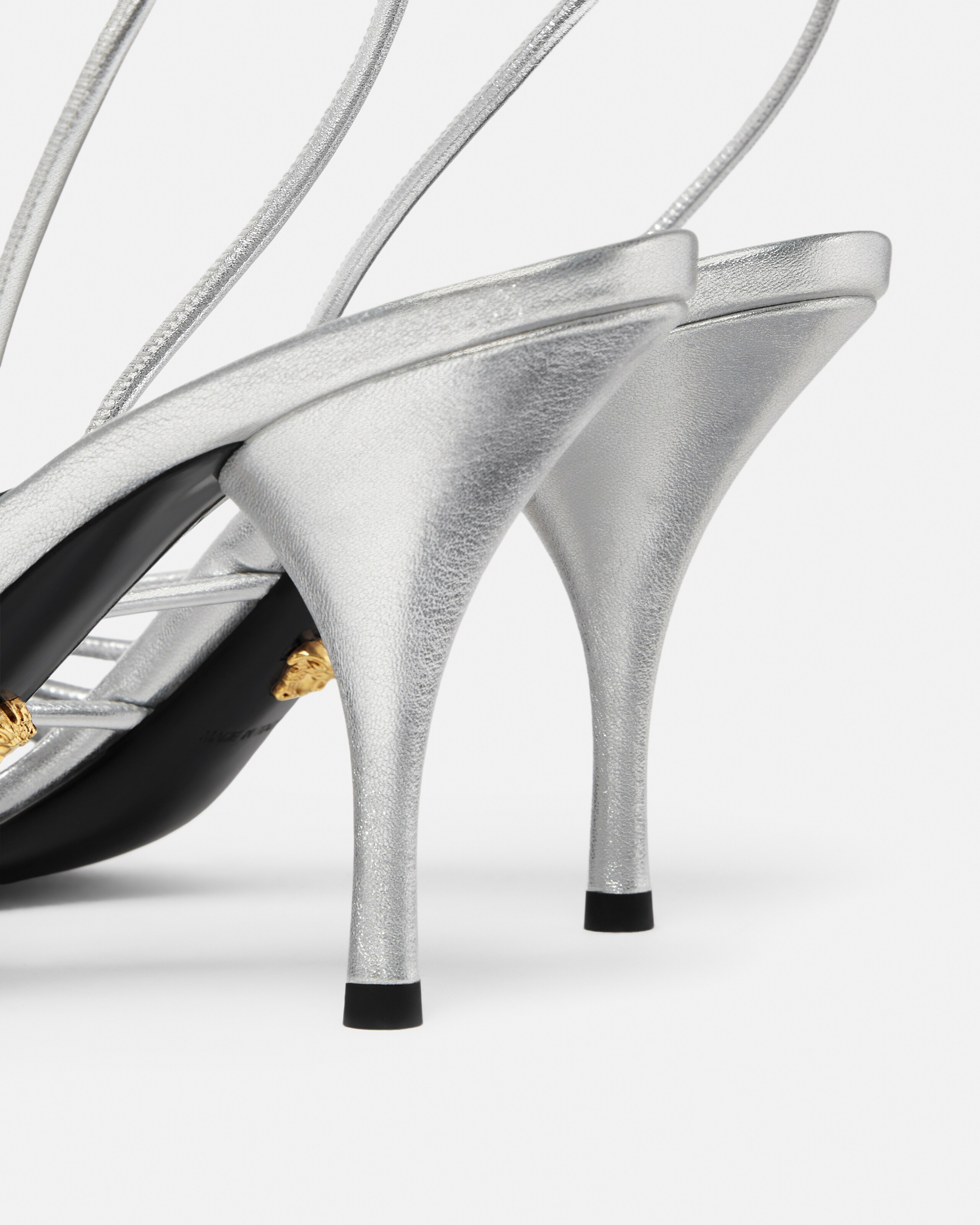 Opera Bow Metallic Sandals 85 mm