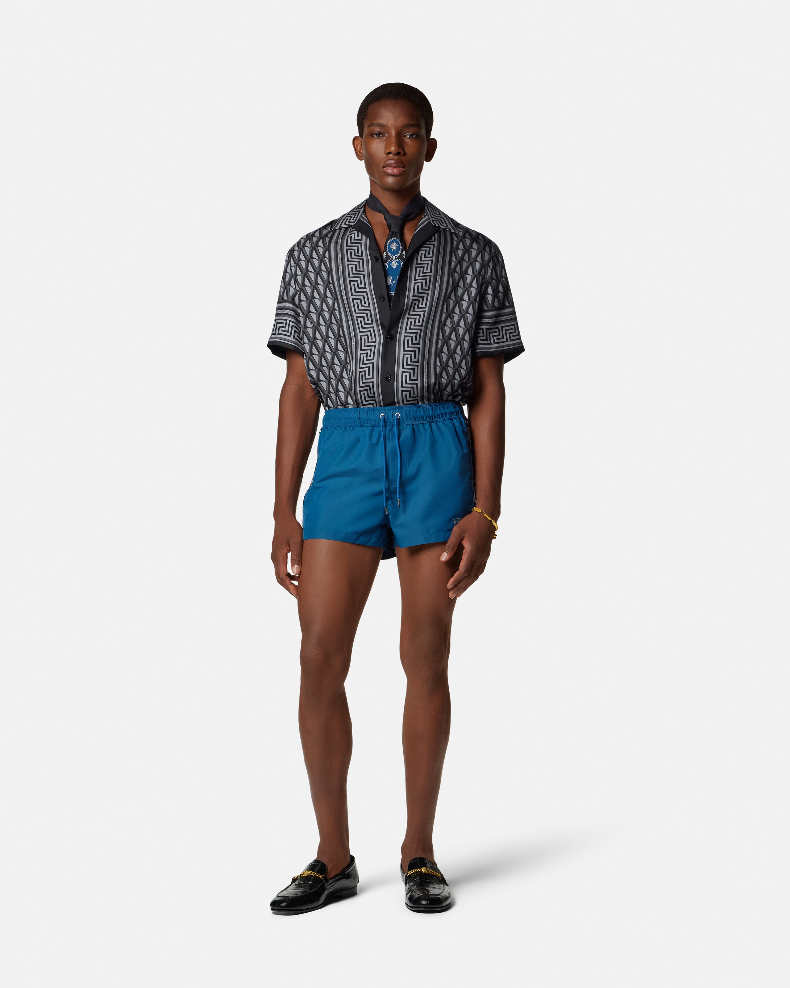 Printed Silk Twill Slim Shirt