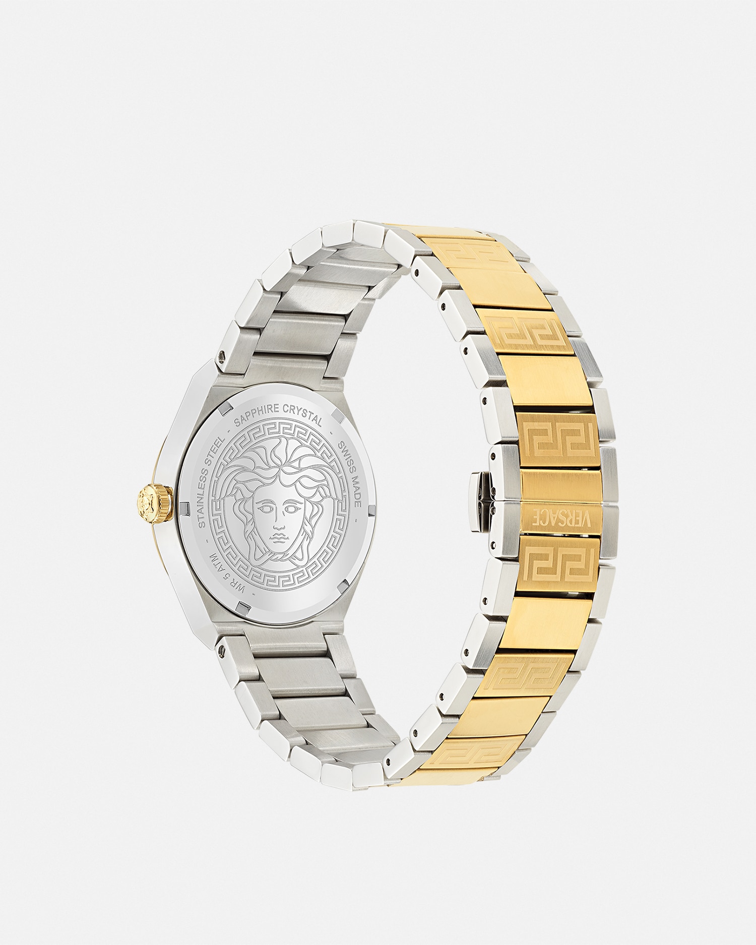 Versace V-auria Watch In Gold+blue