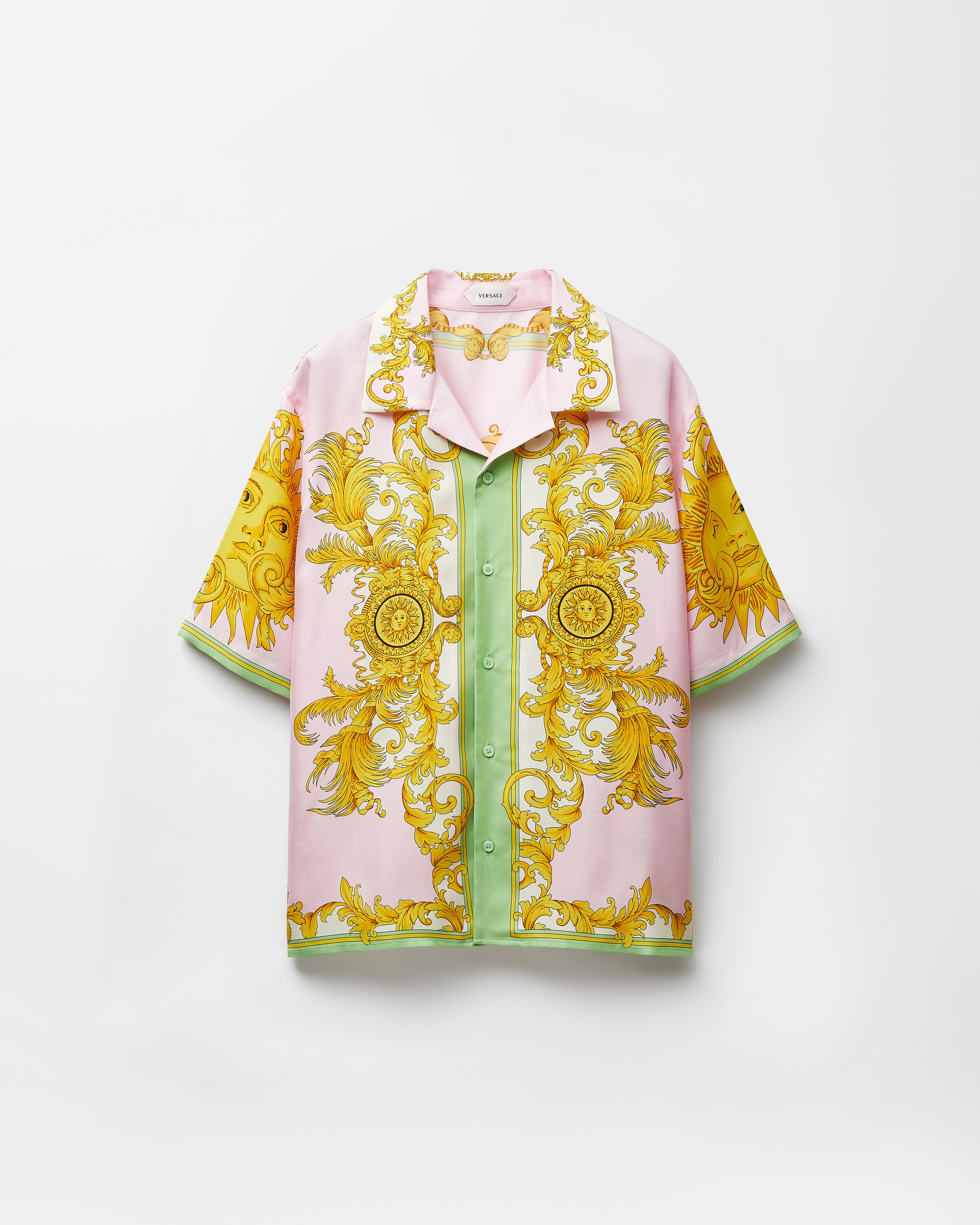 Versace Printed Silk Twill Shirt In Multi