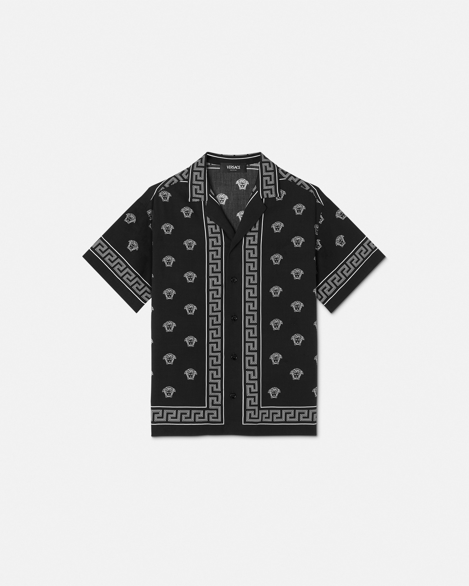Versace Medusa Bandana Kids Shirt In Black