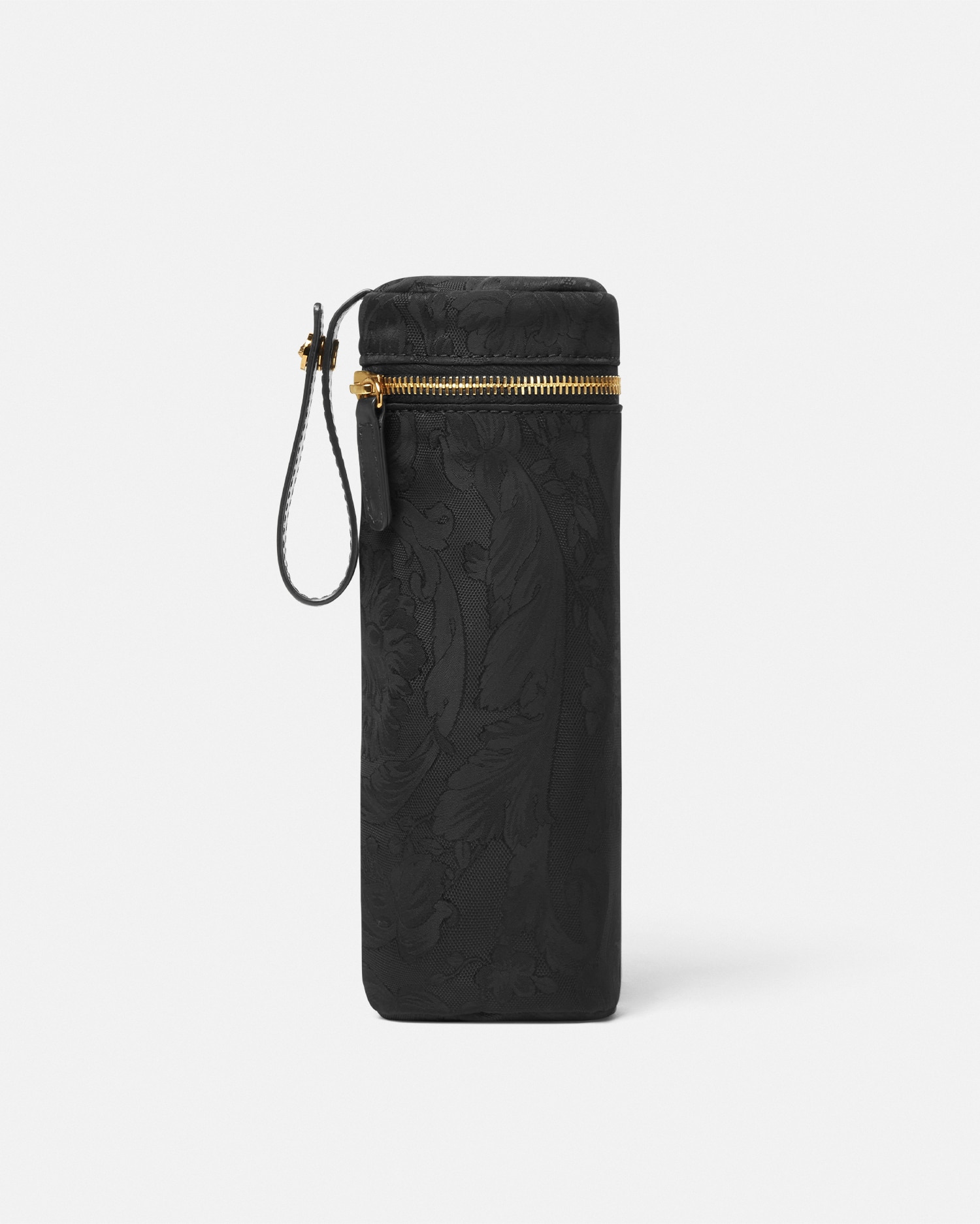 Versace Barocco Baby Feeding Bottle Holder In Noir+or
