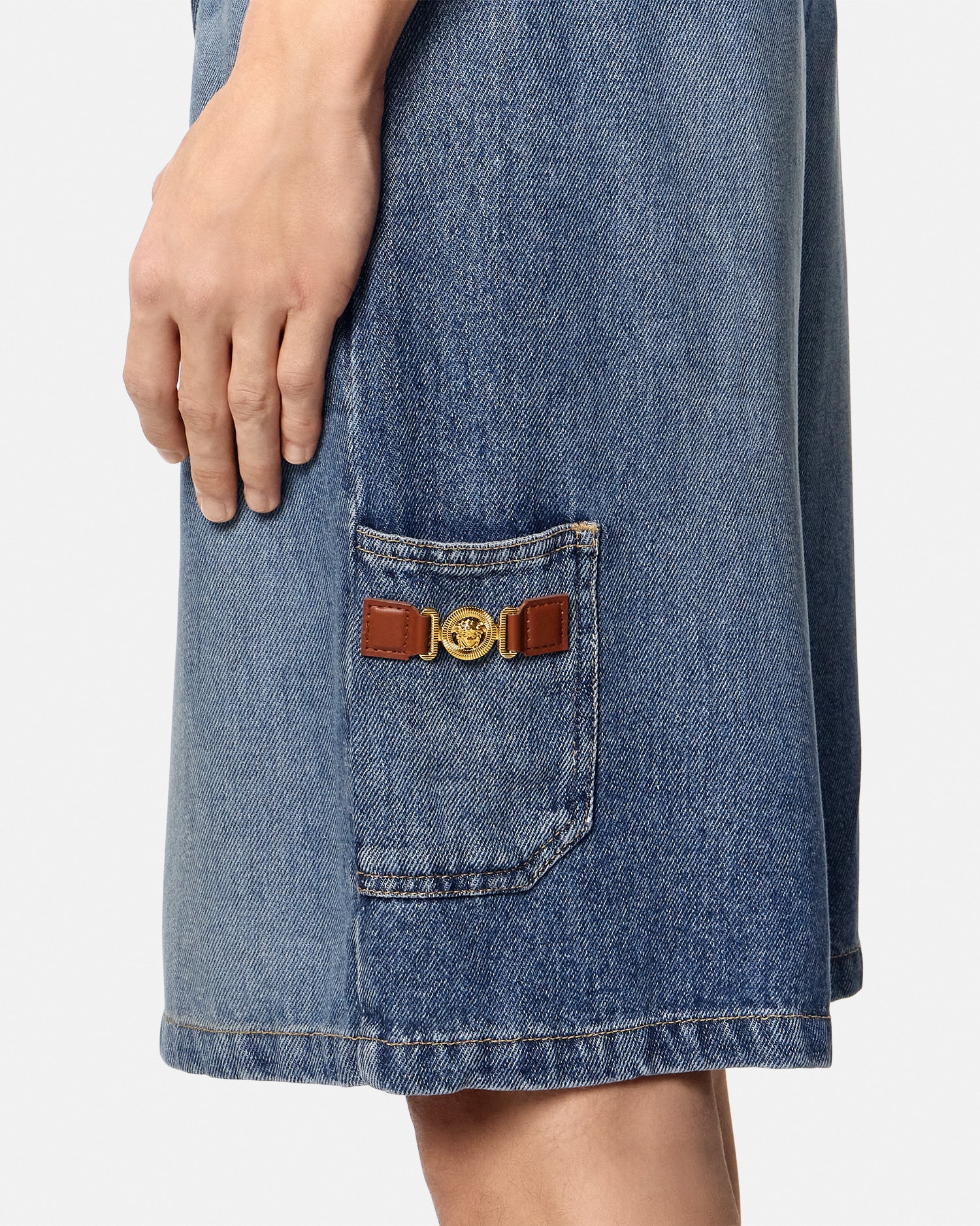 Medusa Biggie Denim Shorts