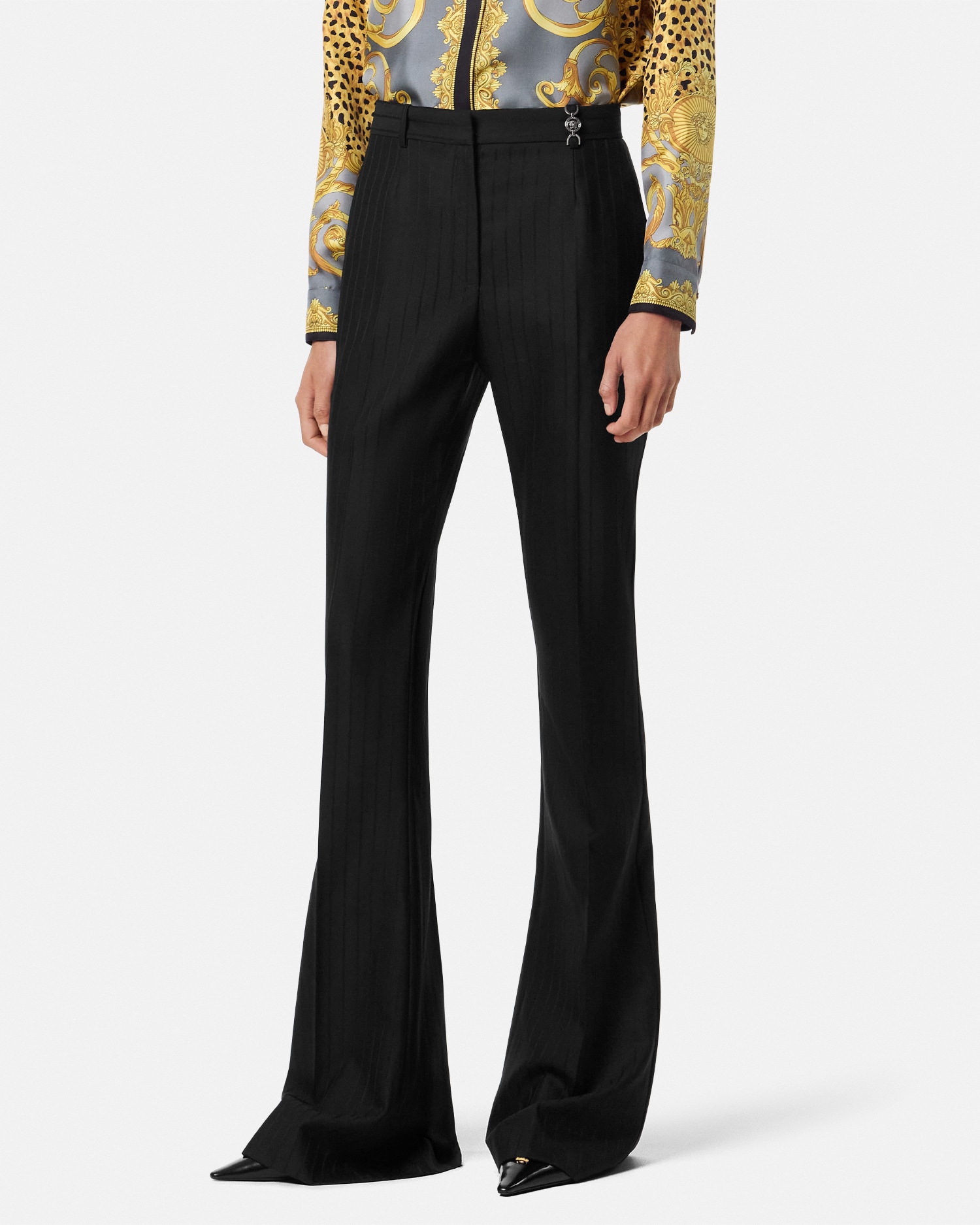 Wool Pinstripe DV Pants