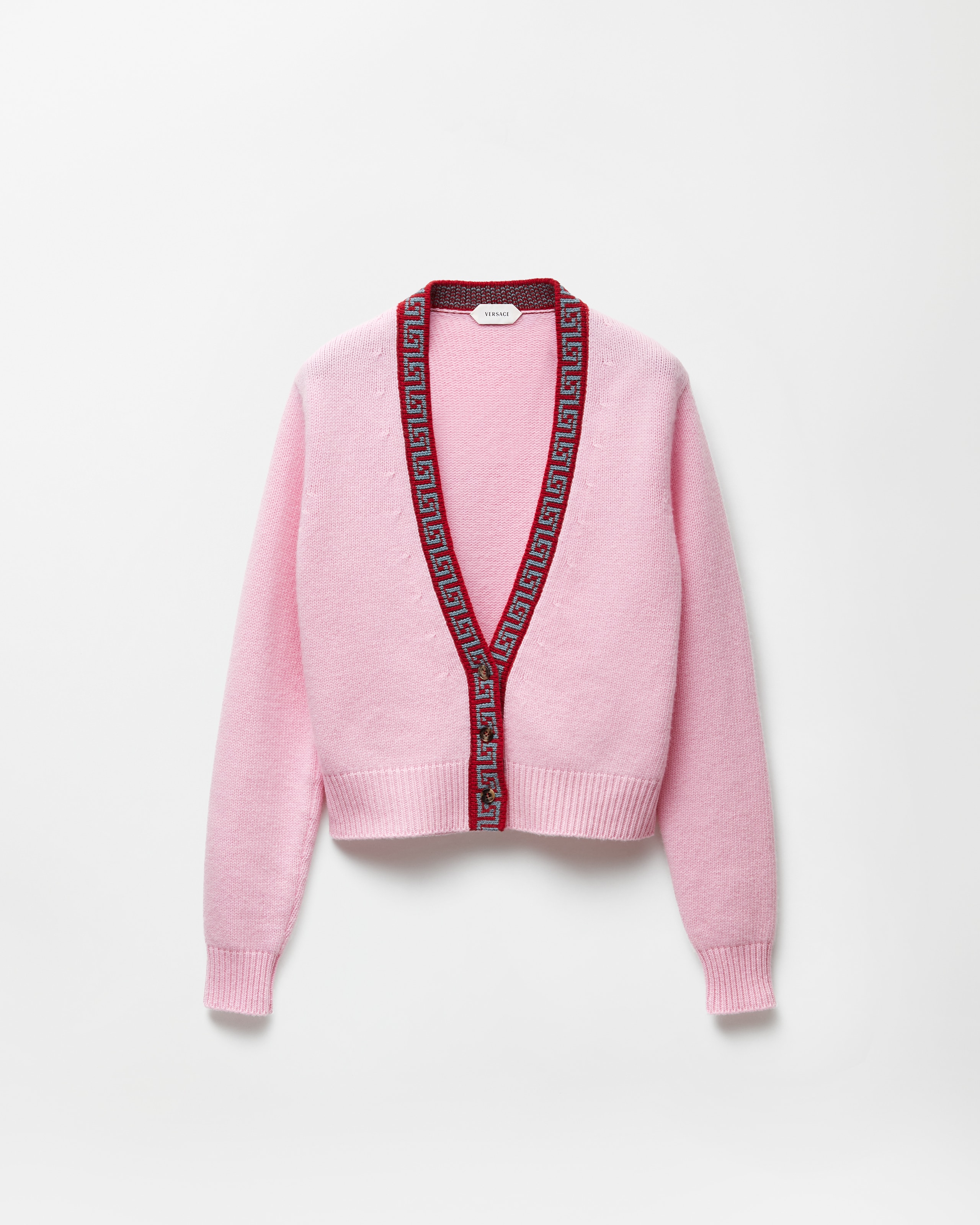Versace Cardigan En Maille De Laine Et Cachemire In Pink