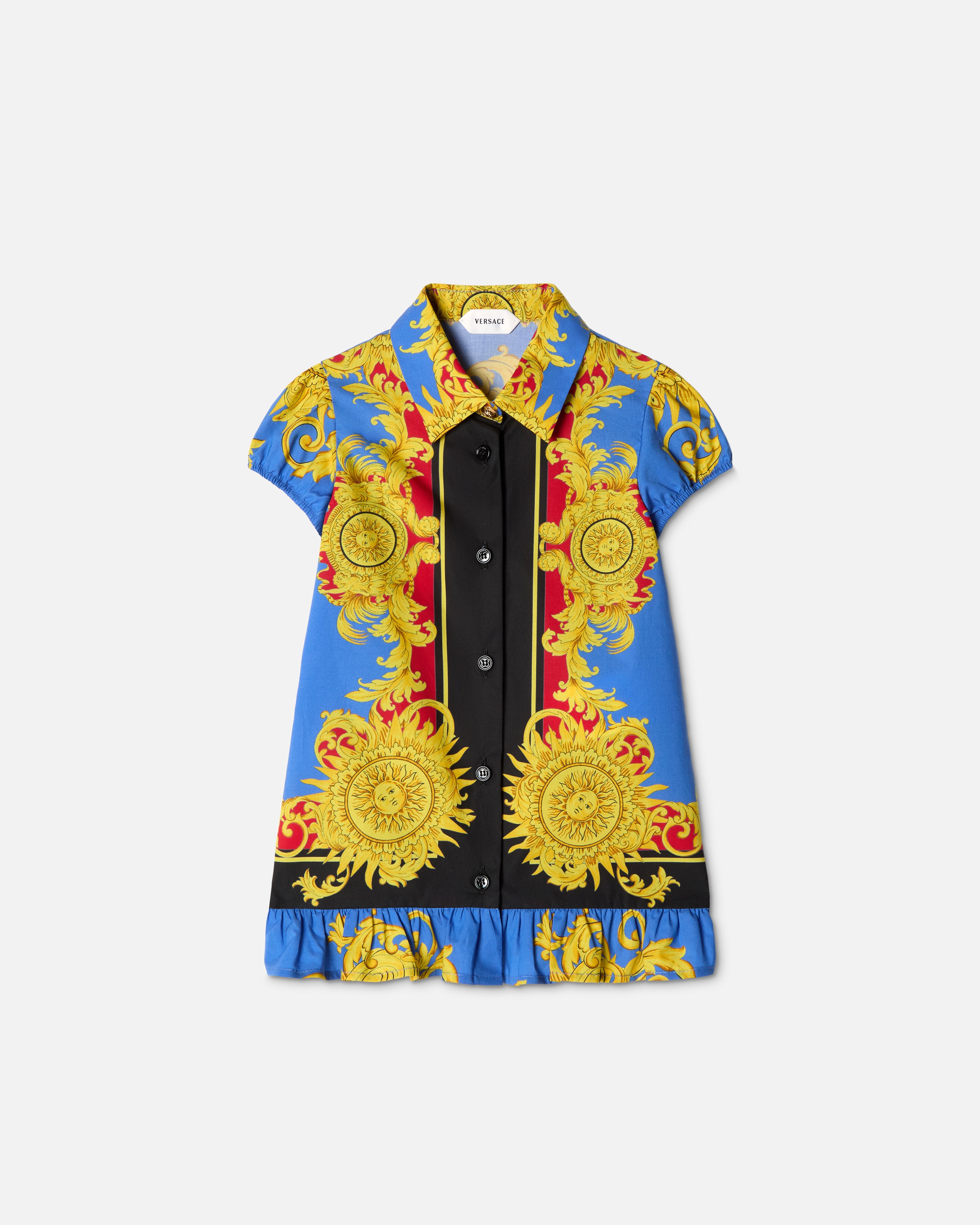 Versace Baby Printed Cotton-poplin Dress In Multi