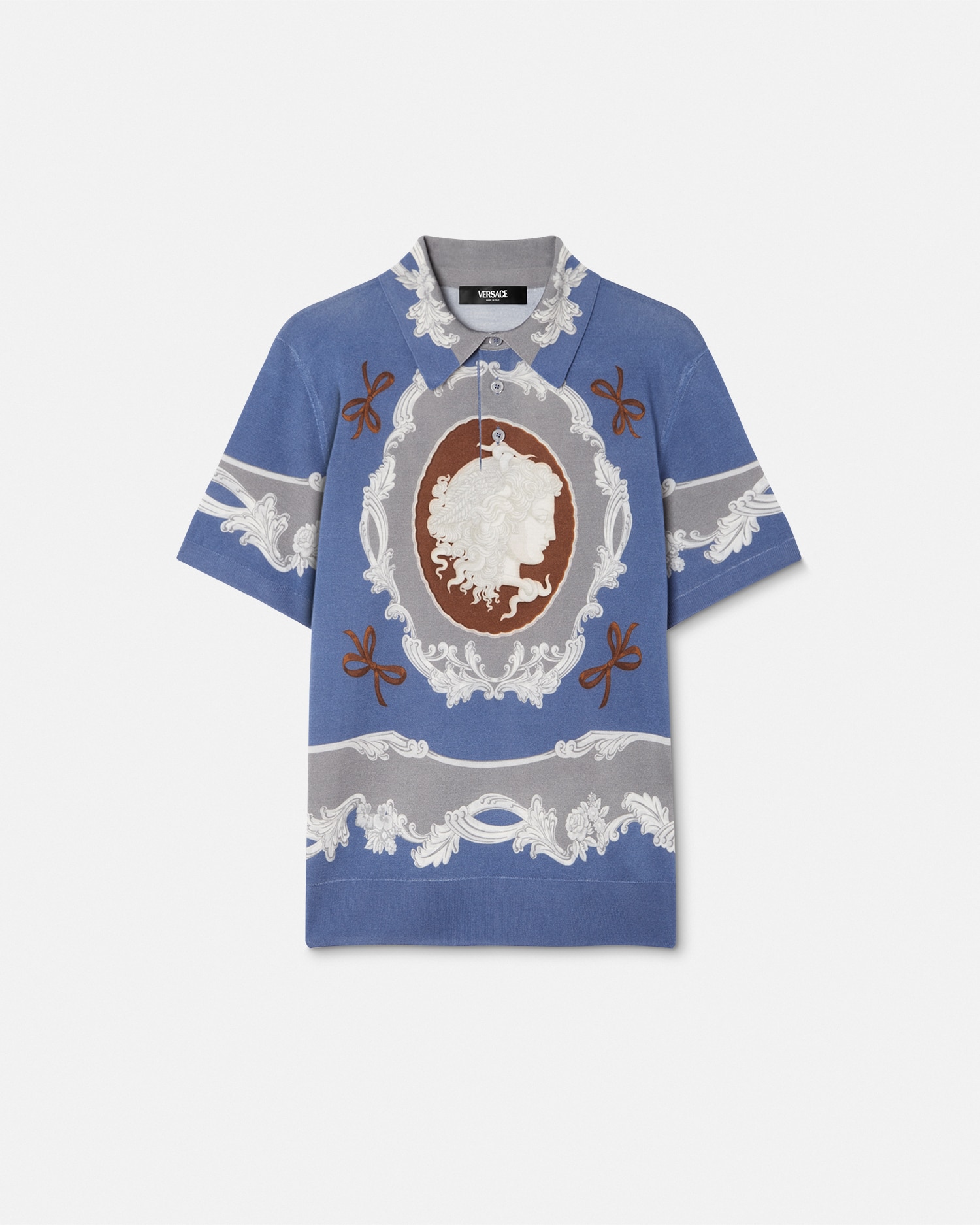 Versace Polo Cameo En Soie In Print