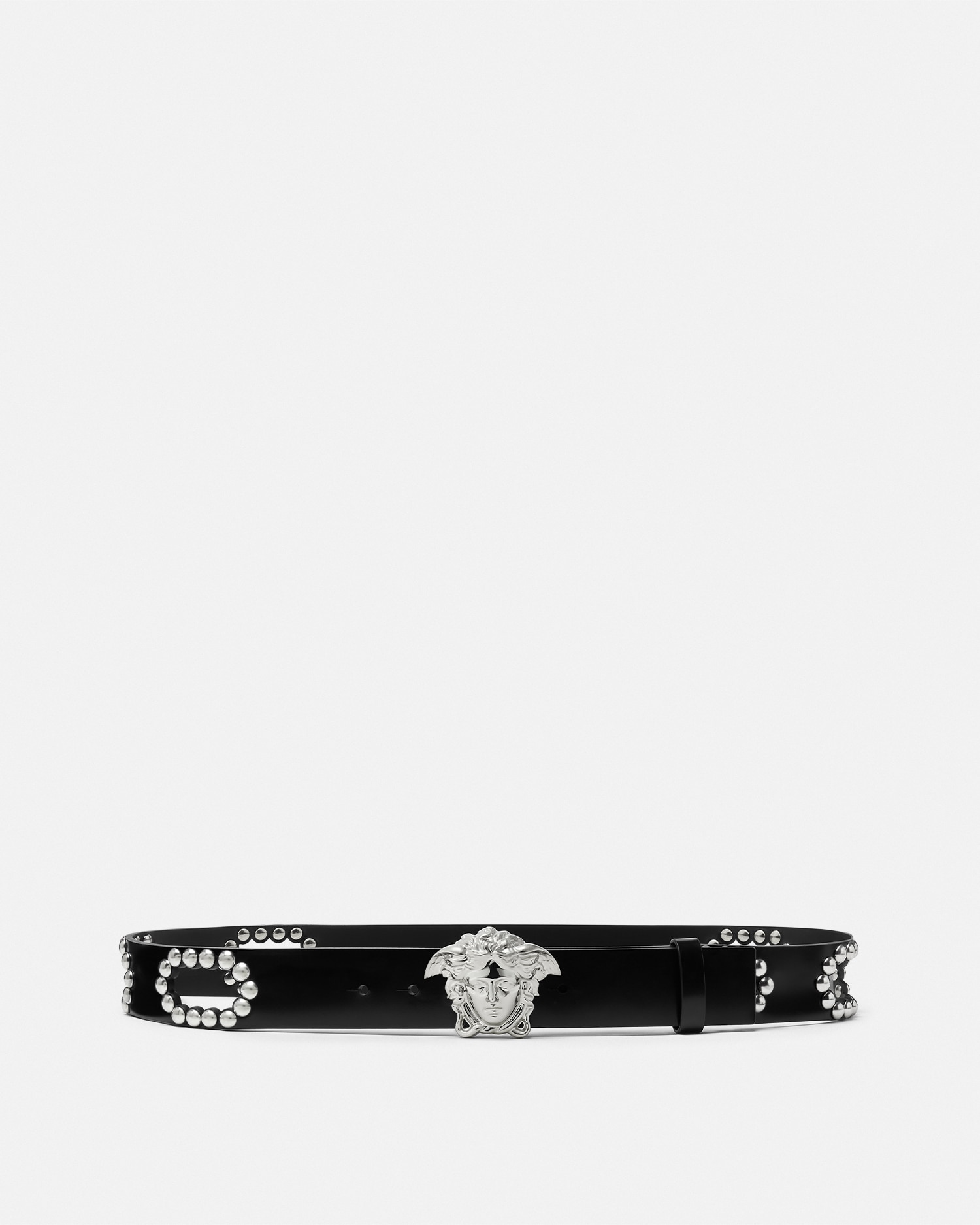 Versace La Medusa Studded Ceinture En Cuir 4 Cm
