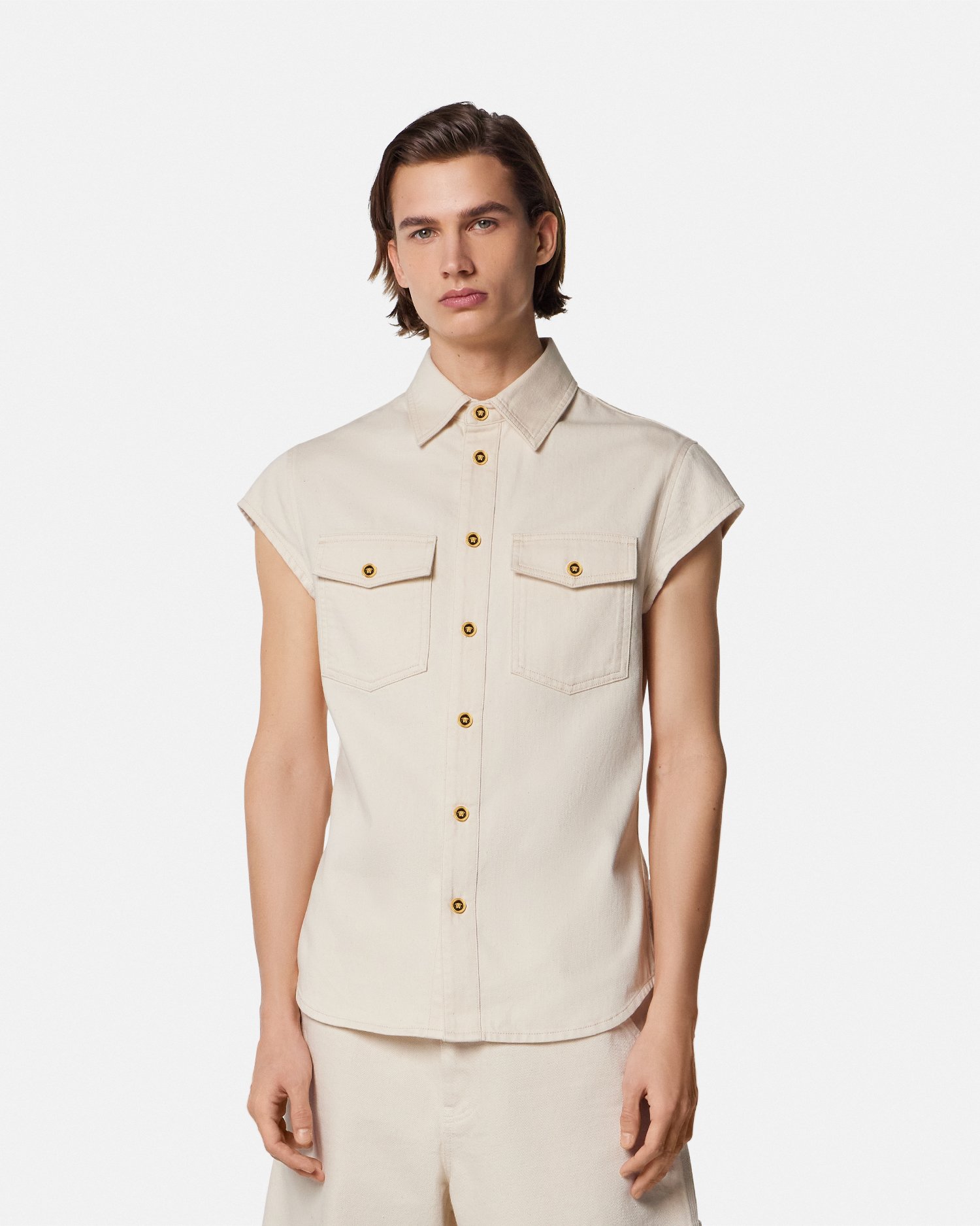 Sleeveless Denim Shirt