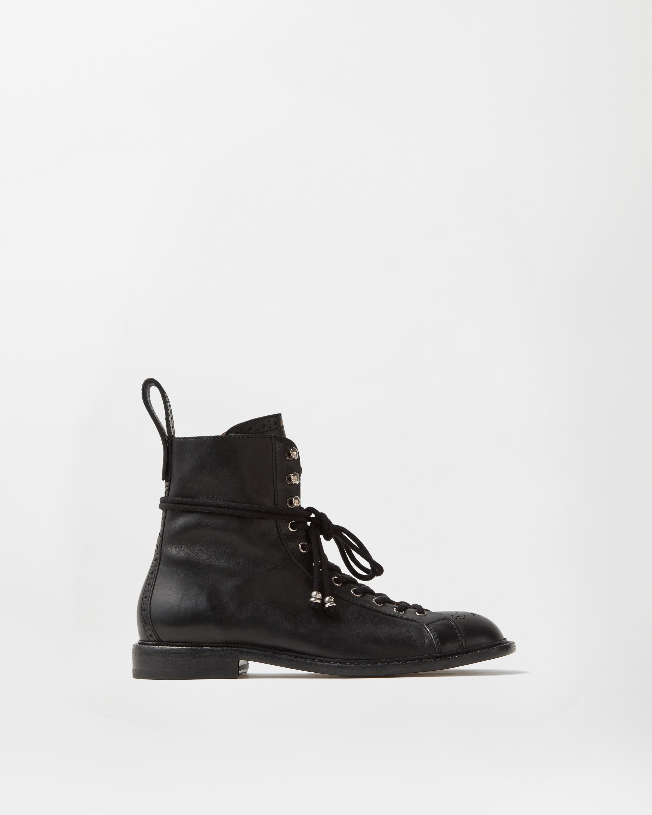 Versace Billy Leather Boots In Black