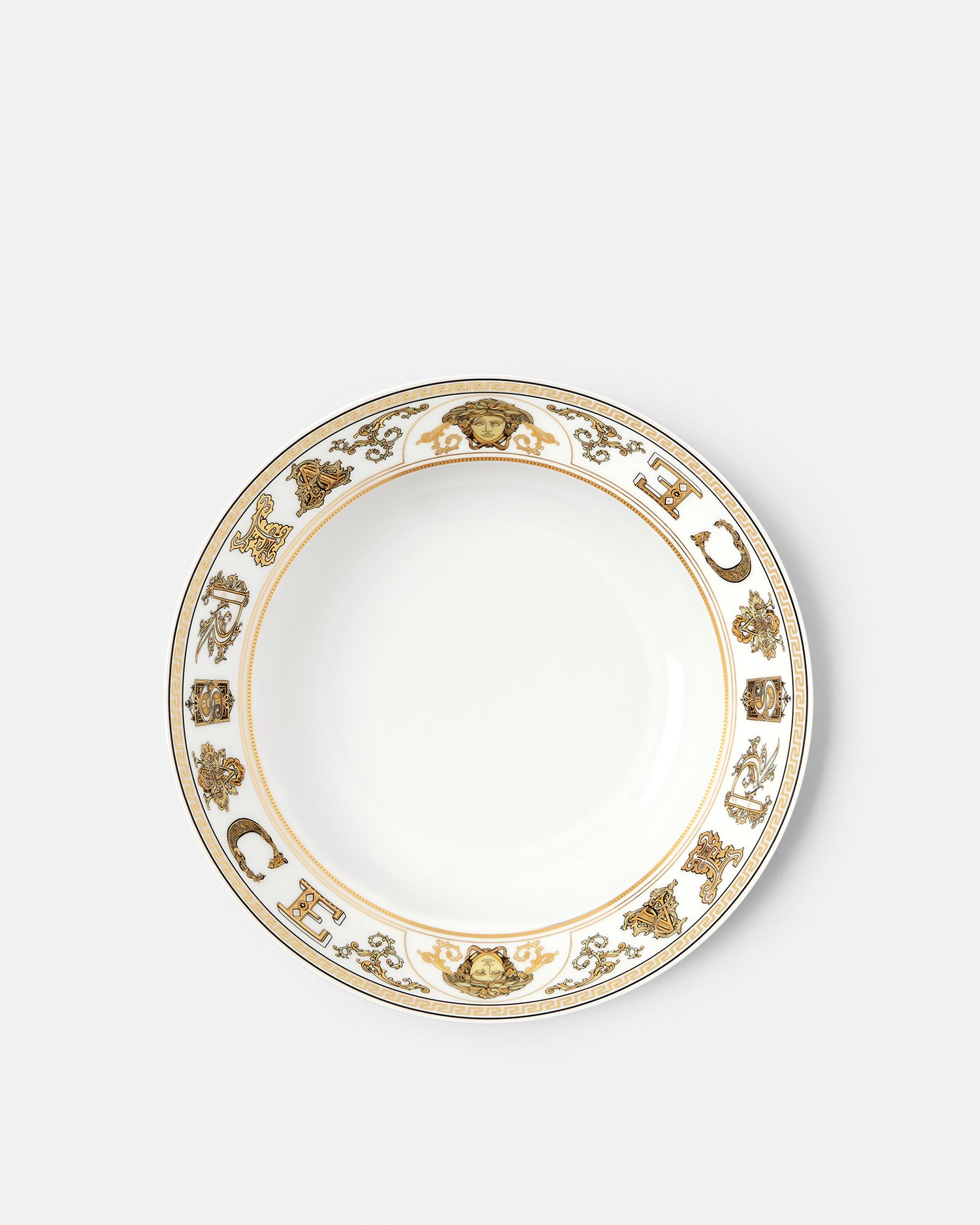 Versace Porcellane E Cristalli Virtus Gala Deep Plate 22 Cm In White