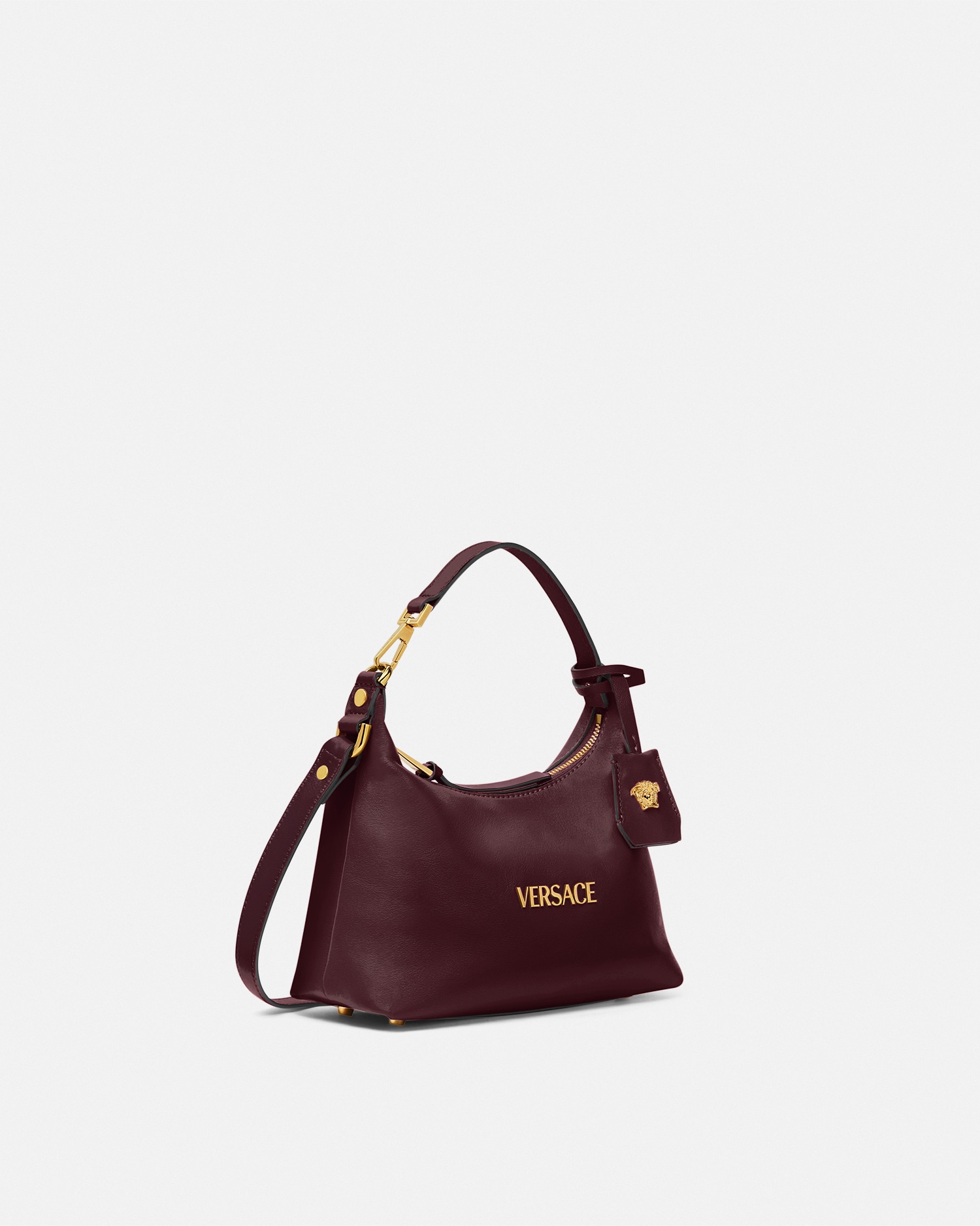 Versace Tag Hobo Bag White | VERSACE US