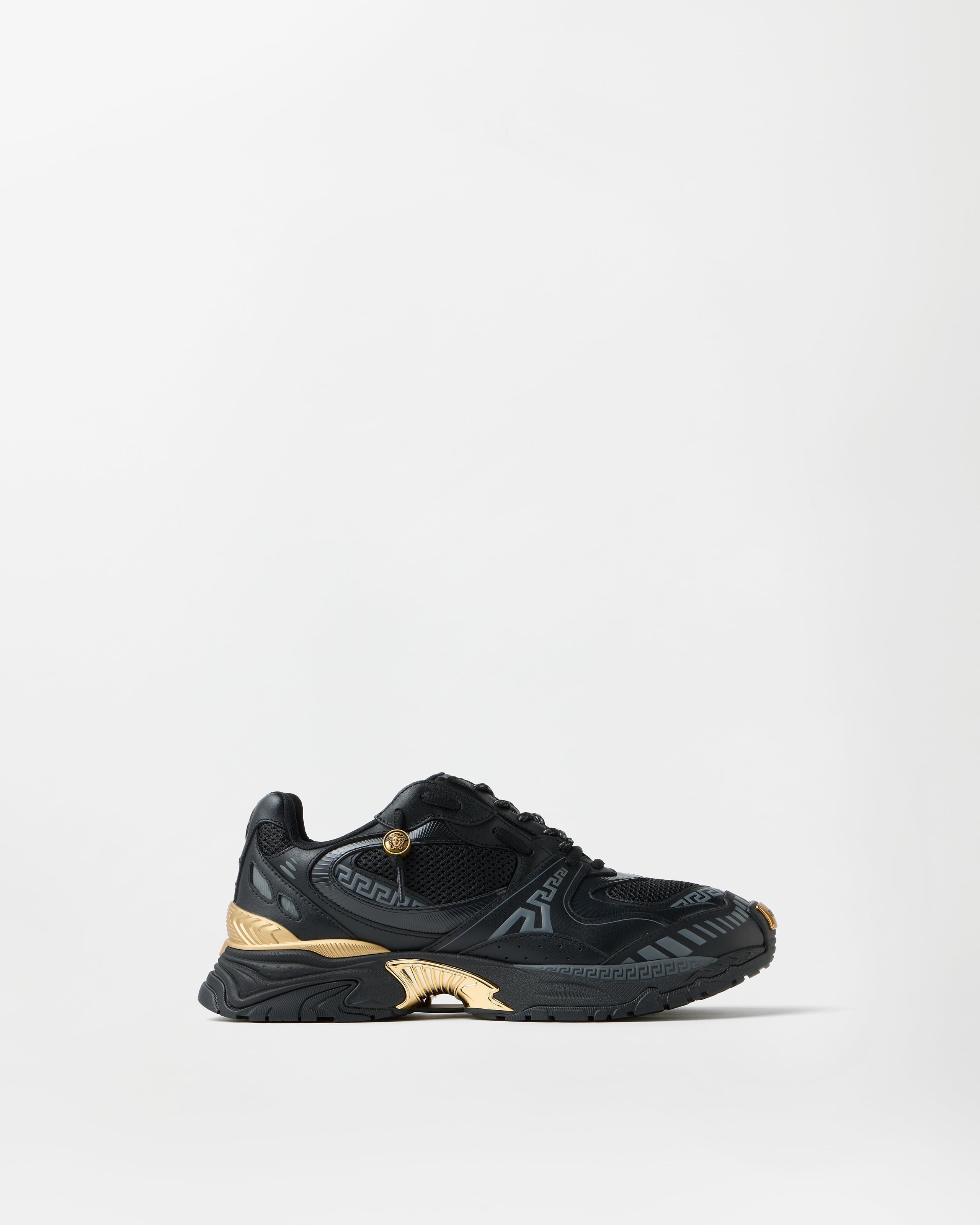 Versace Icaro Baskets En Maille Et Cuir In Multi
