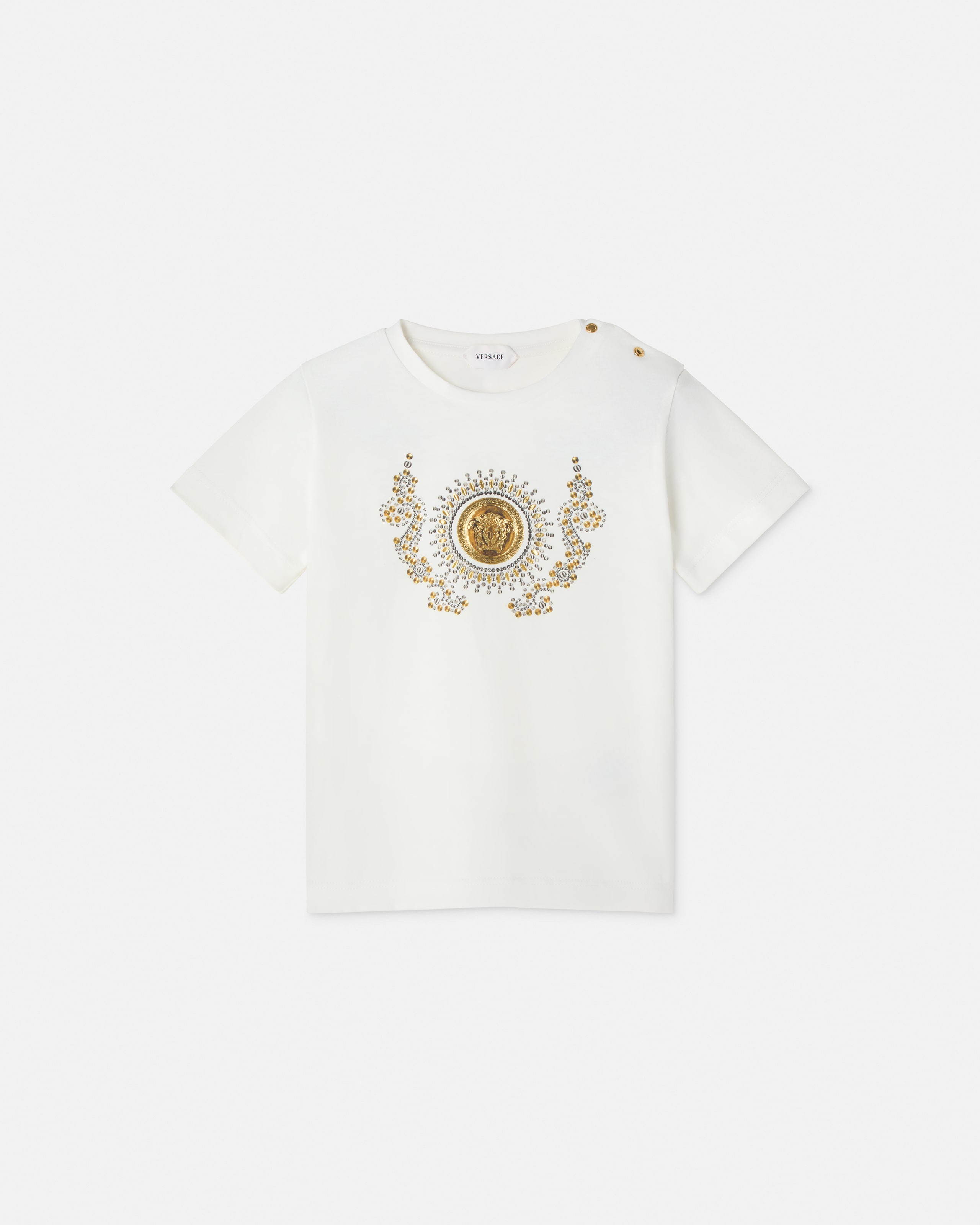Versace T-shirt En Jersey De Coton Imprimé Baby In Blanc+imprimer