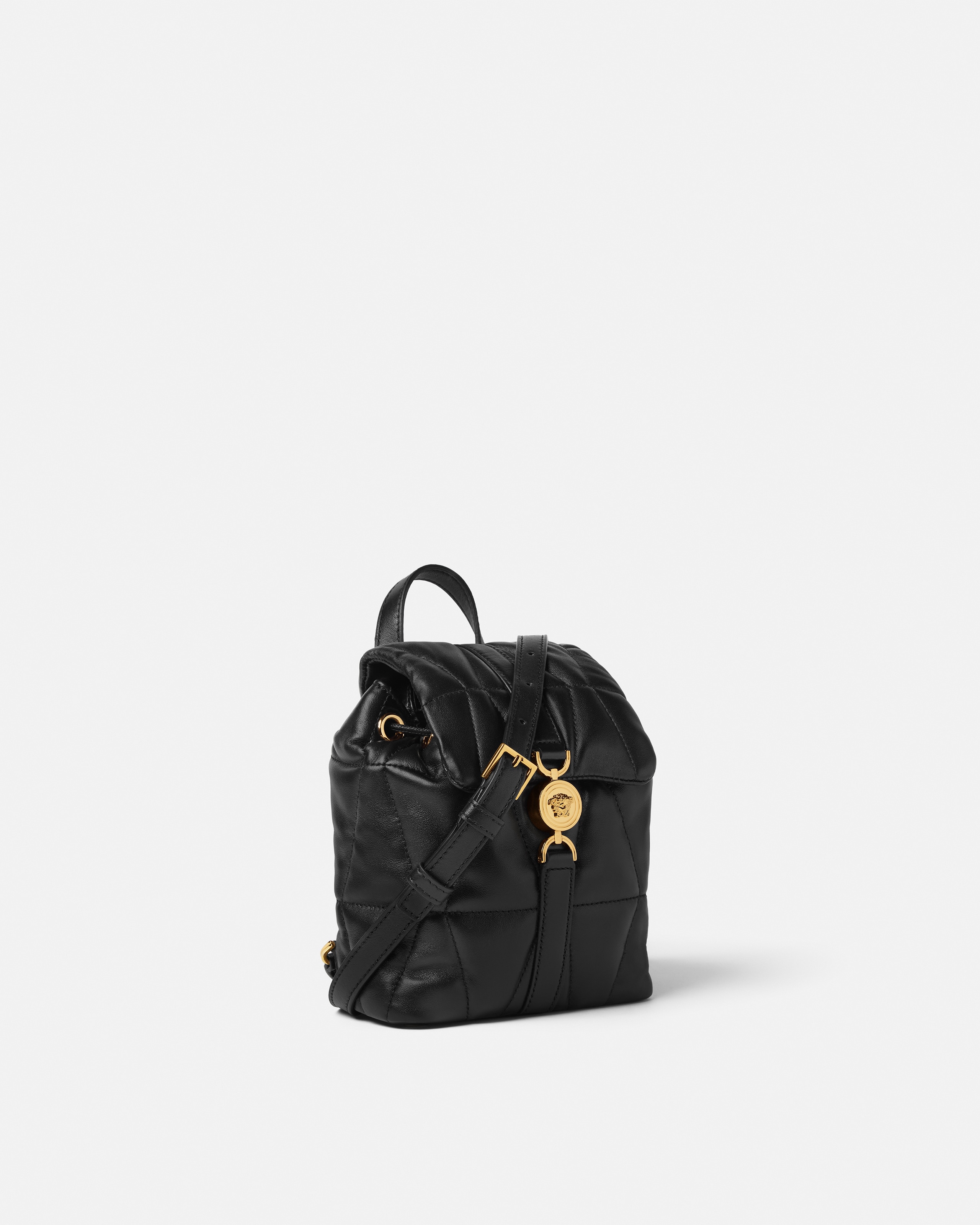 Versace Backpack Quilted Design Gold Tone Hardware In Multi