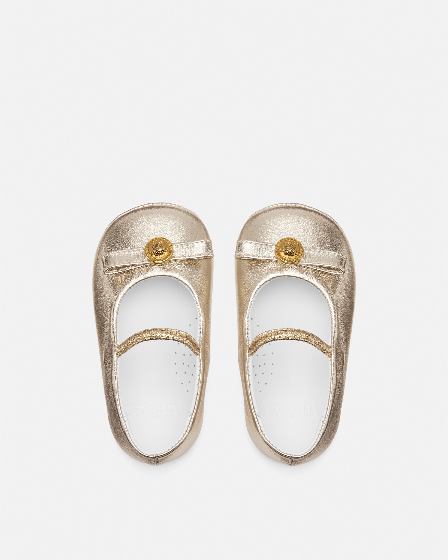 Gianni Ribbon Baby Metallic Ballerinas