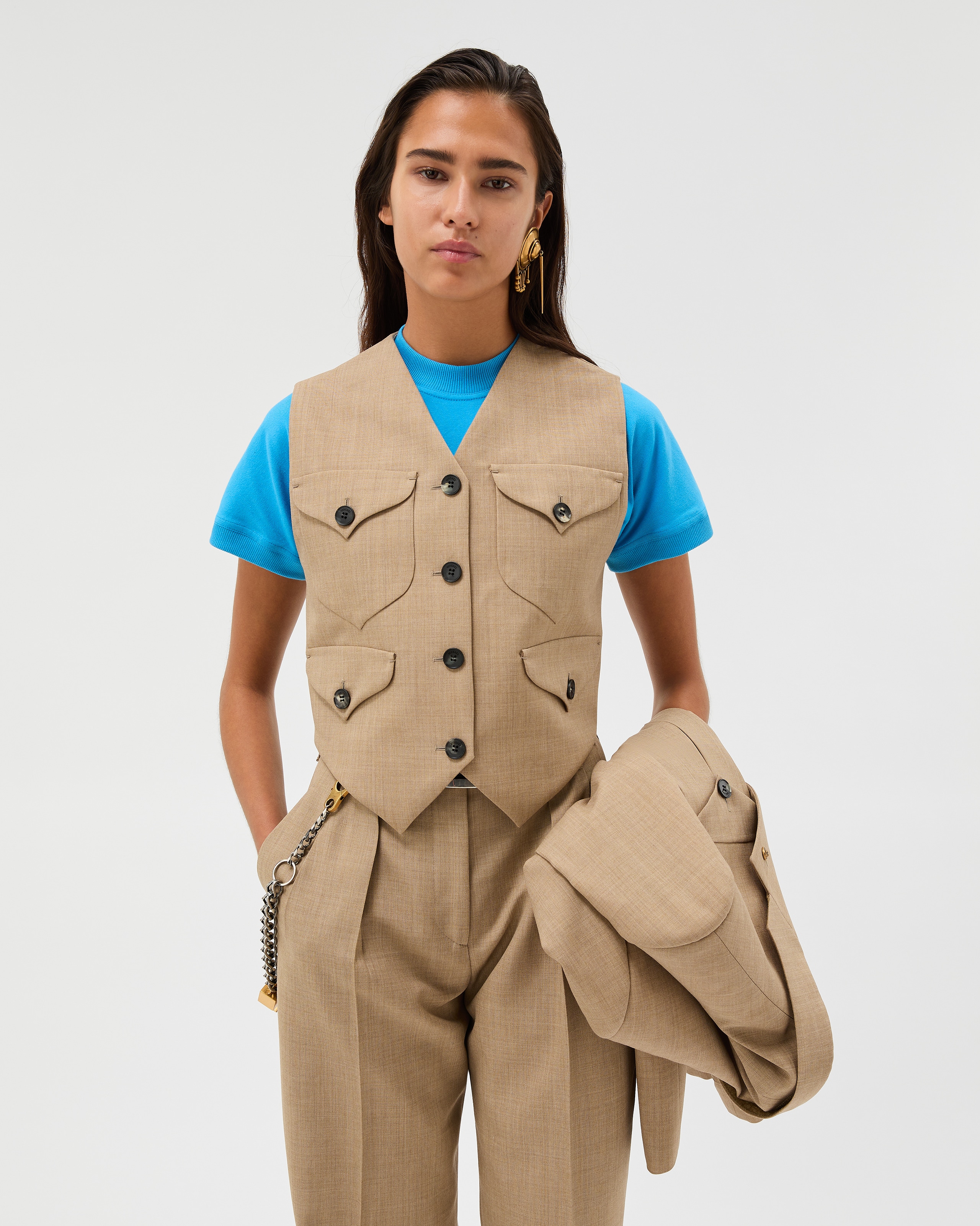 Versace Wool Vest In Multi