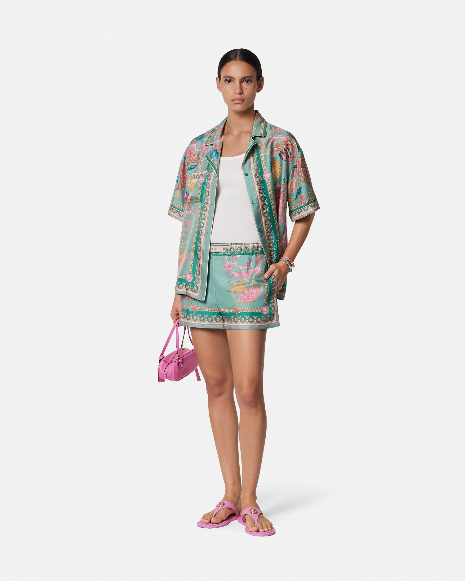 Underwater Barocco Silk Shorts
