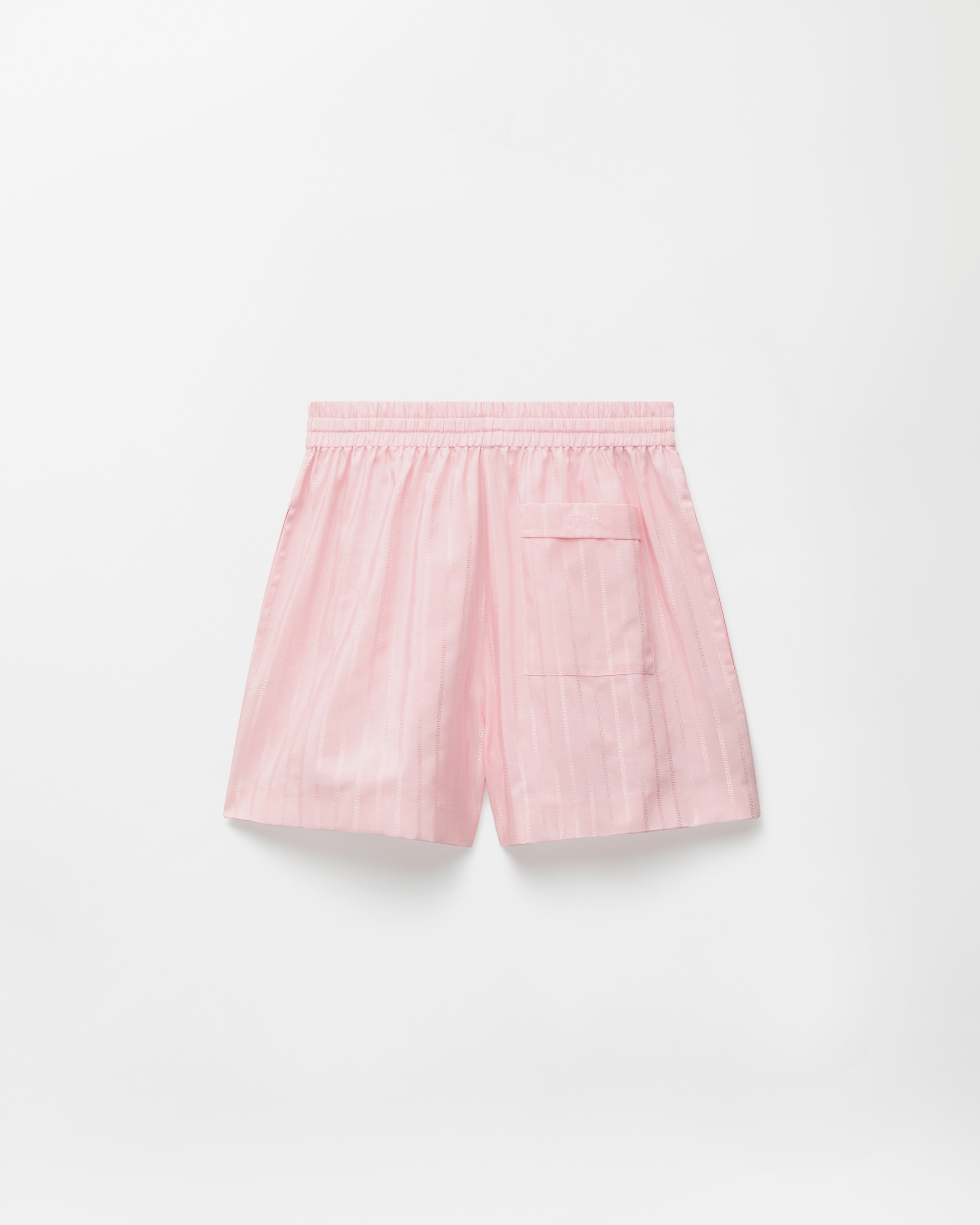 Jacquard Cotton-Silk Shorts Pink | VERSACE US