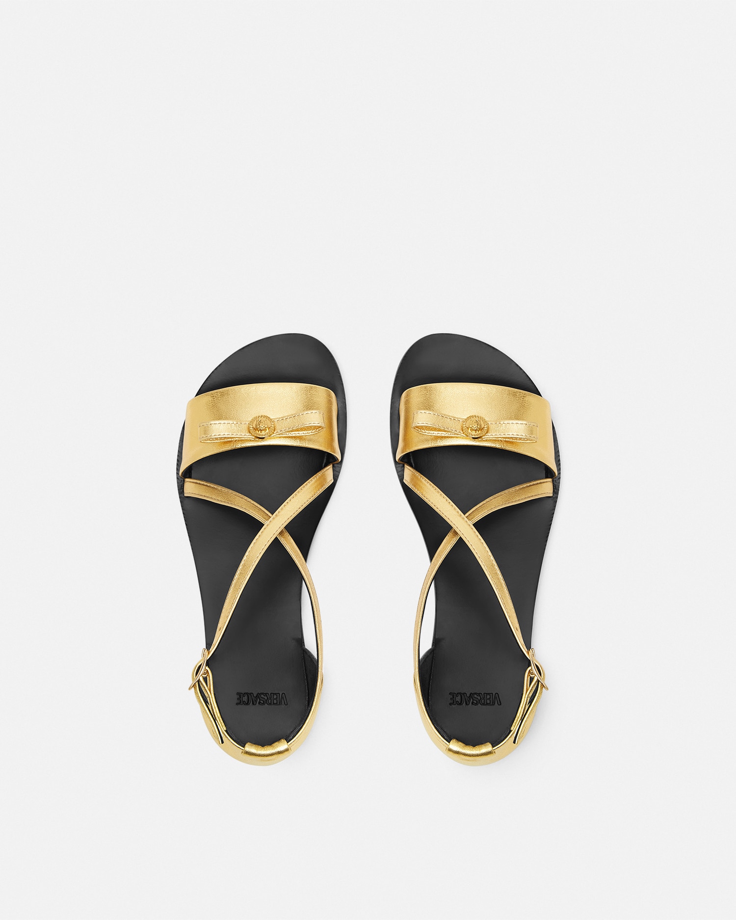 Gianni Ribbon Metallic Kids Sandals