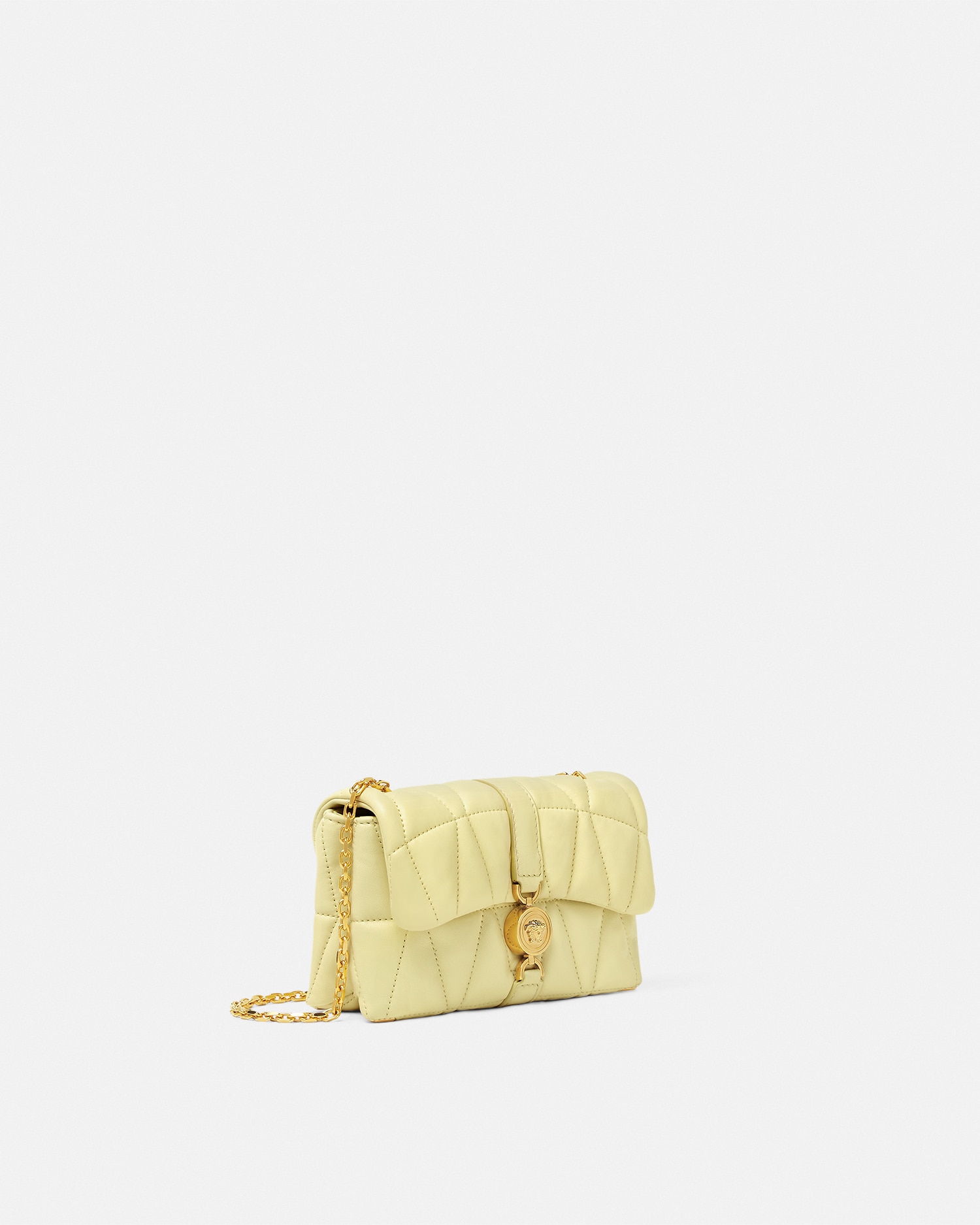 Versace Kleio Quilted Mini Bag In Yellow