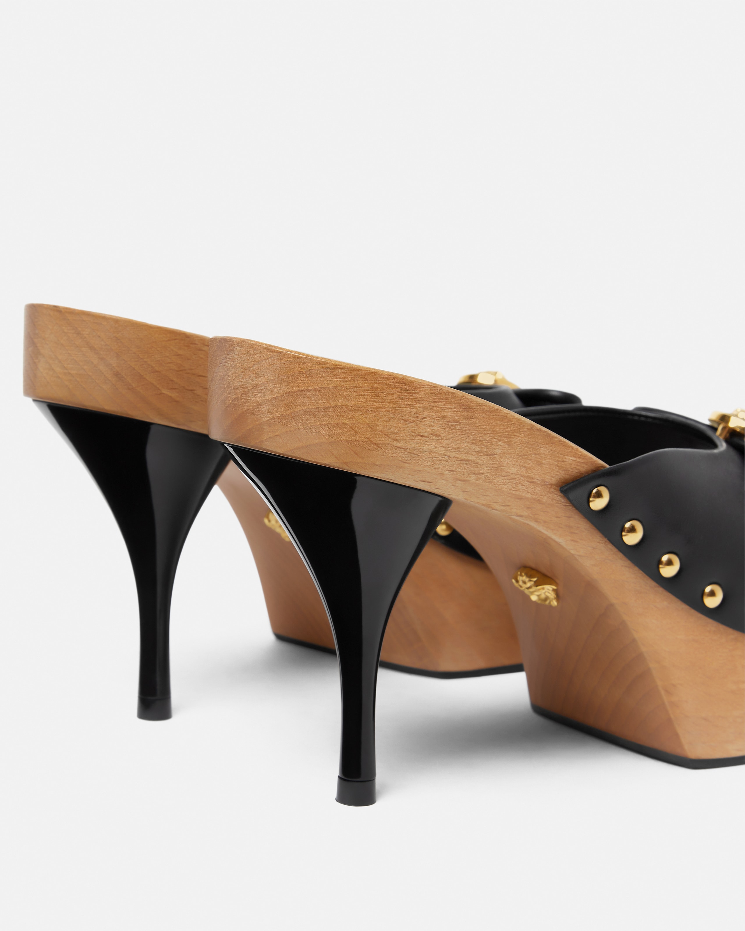 Opera Bow Leather Clogs 110 mm