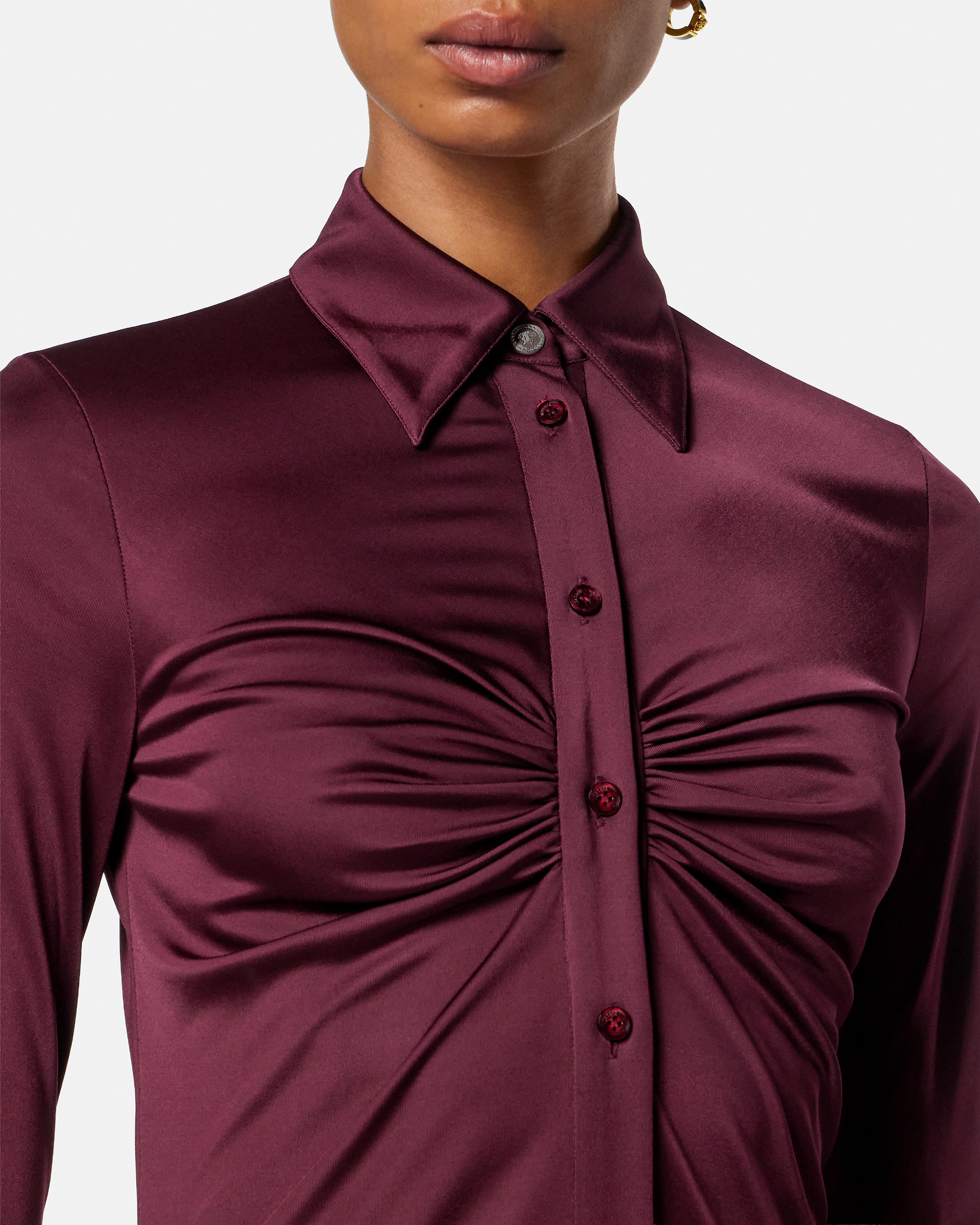 Viscose-Jersey Midi Shirt Dress