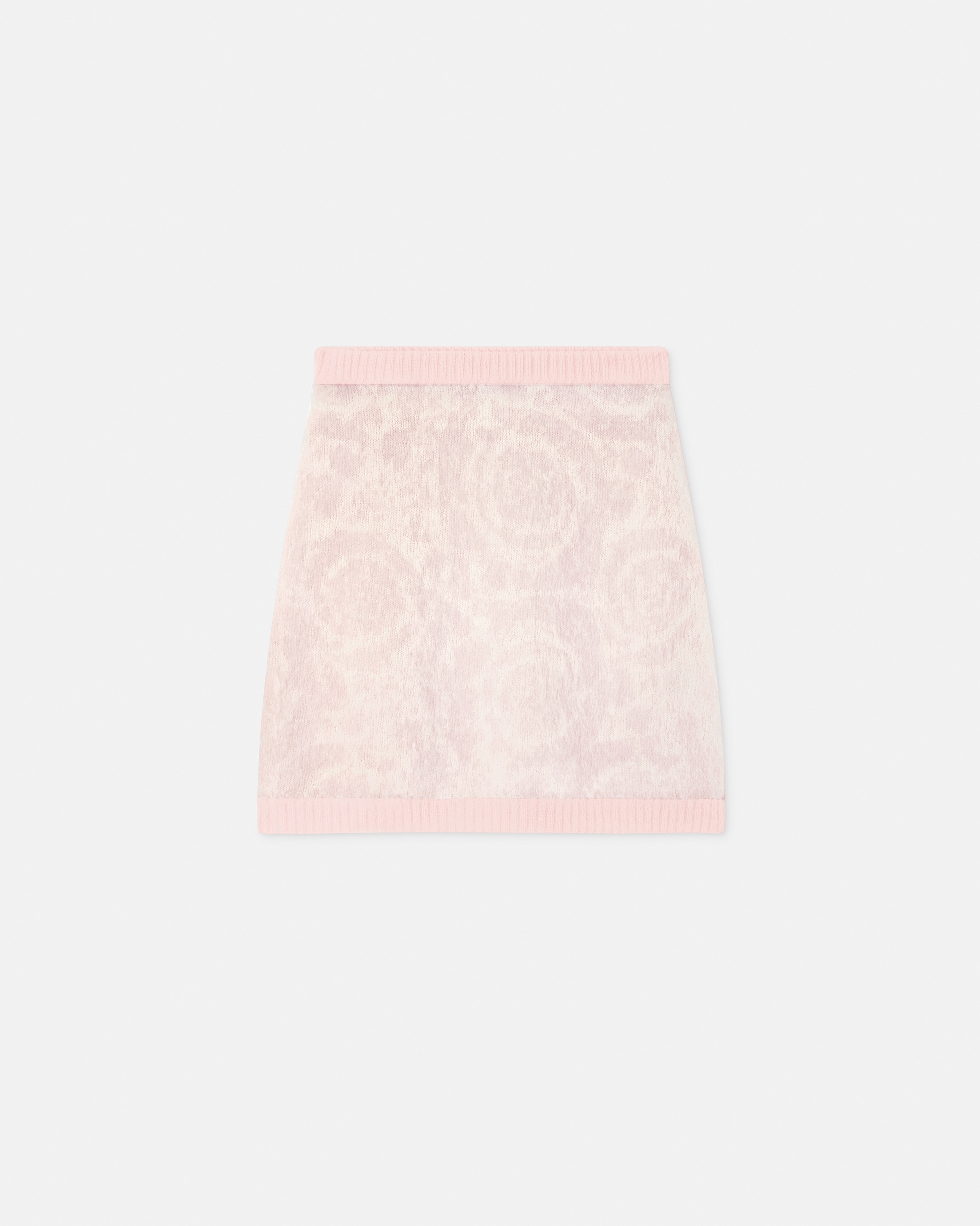 Versace Jacquard Mohair Knit Mini Skirt In Pink
