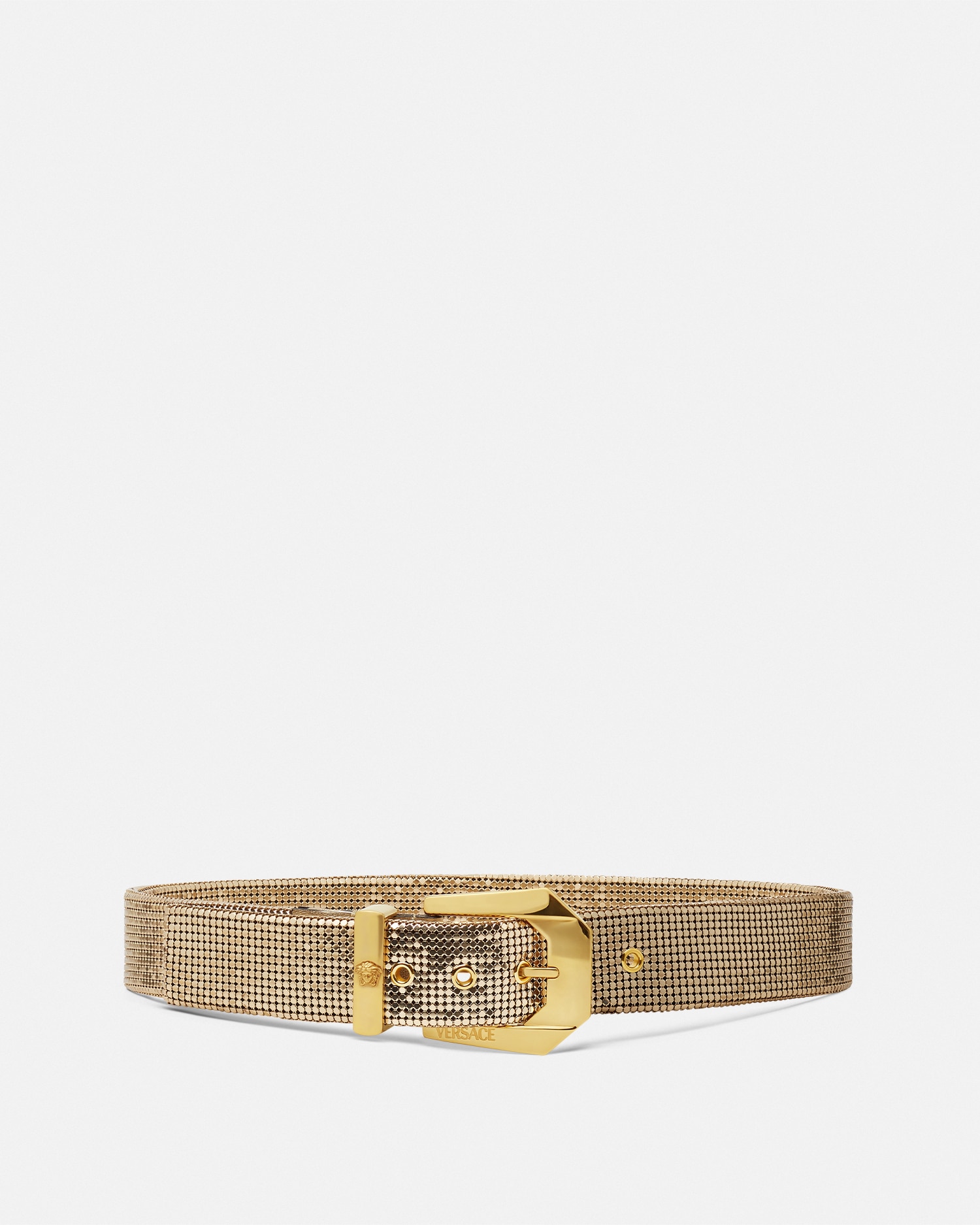 Versace Medusa Heritage Ceinture Mesh Métallisé 4 Cm