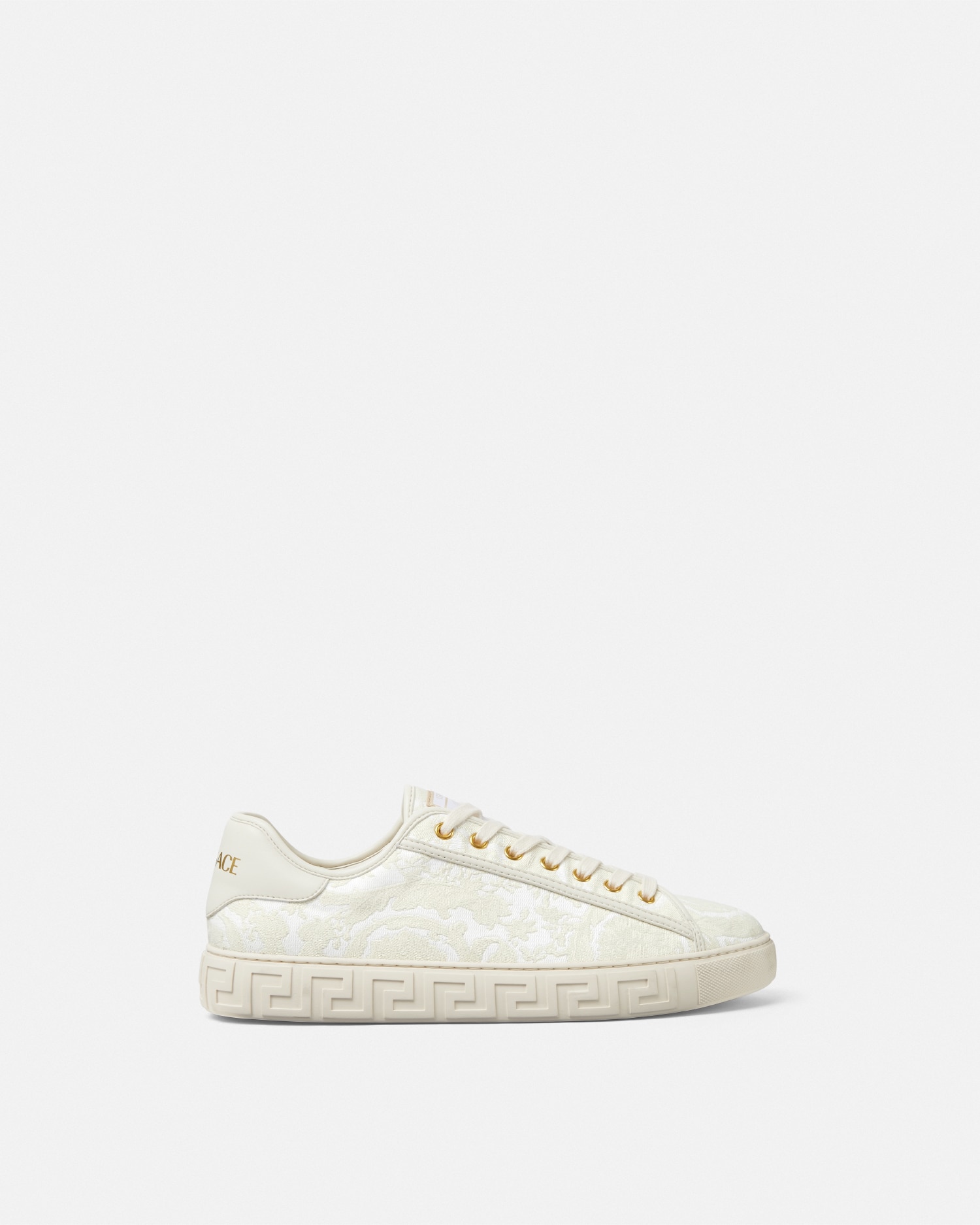 Versace Barocco Greca Sneakers In White+print
