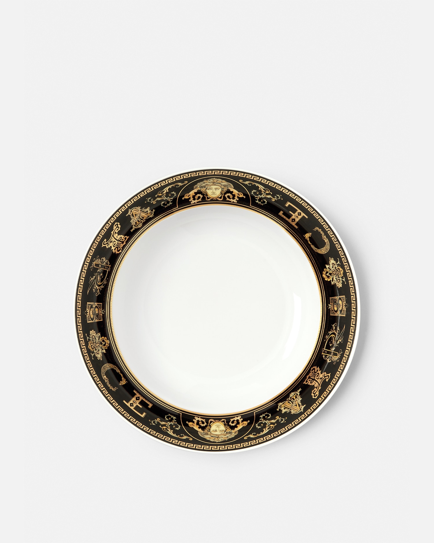 Versace Assiette Creuse Virtus Gala 22 Cm In Black