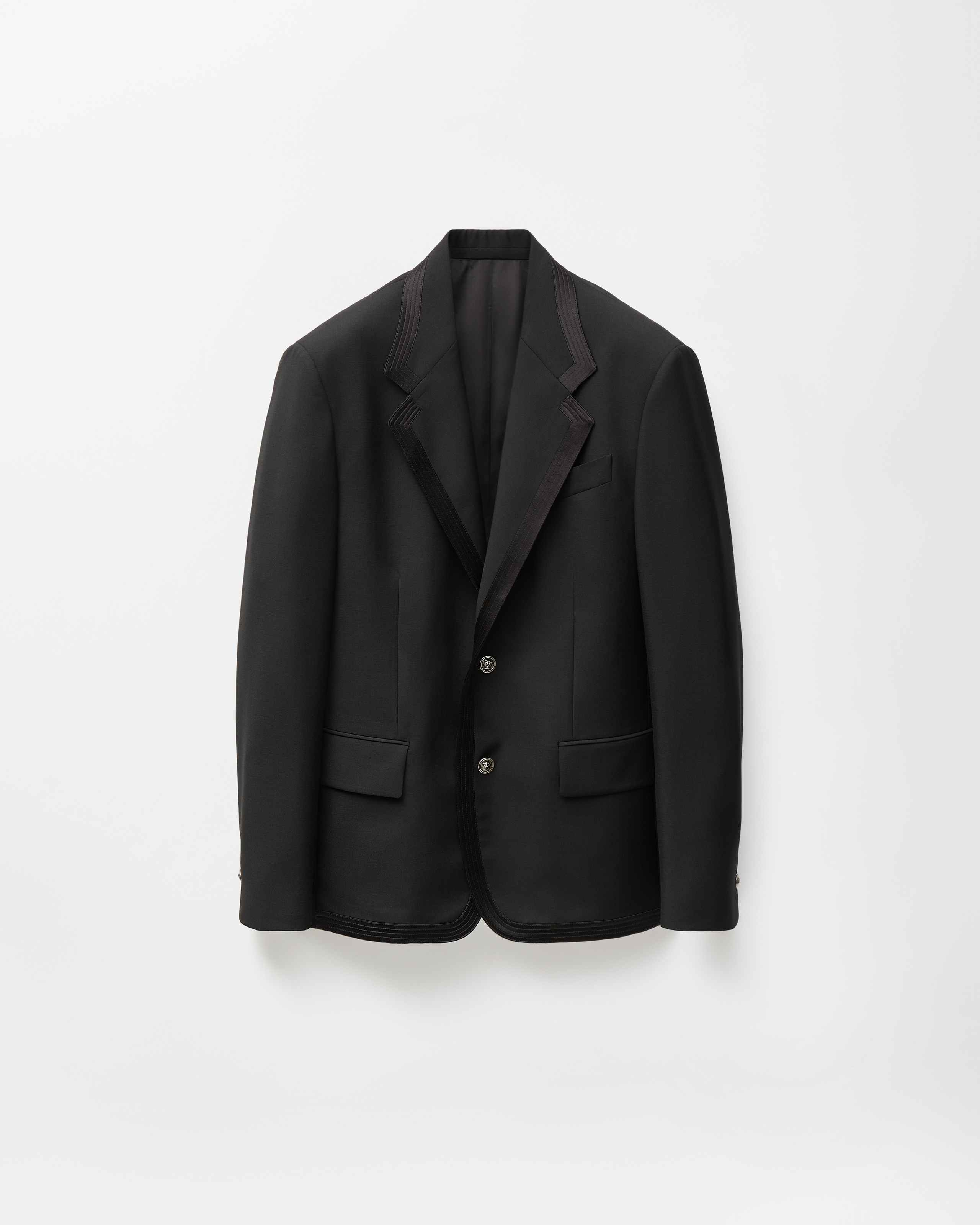 Versace Wool-mohair Blazer In Black