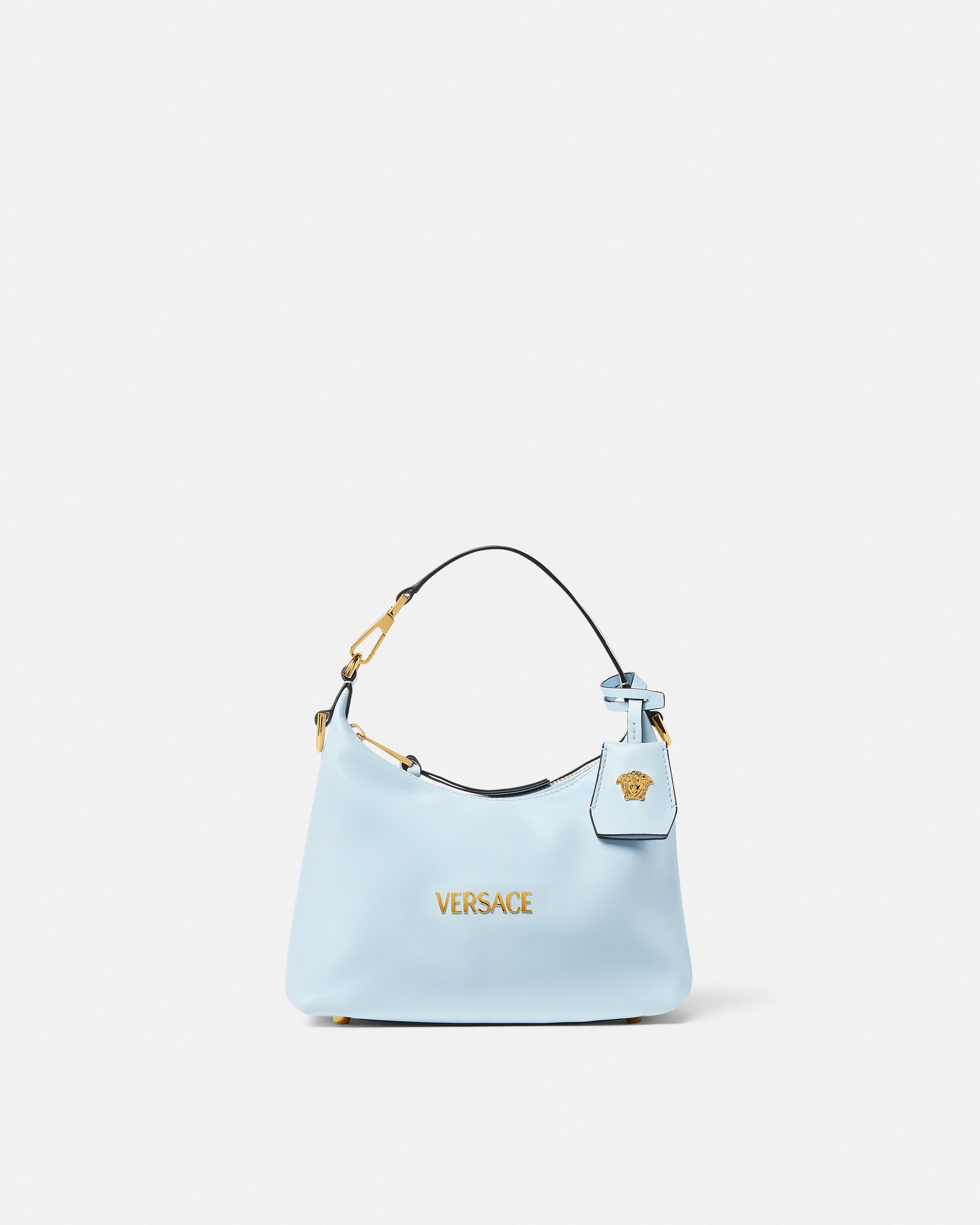 Versace Tag Hobo Bag In Blue