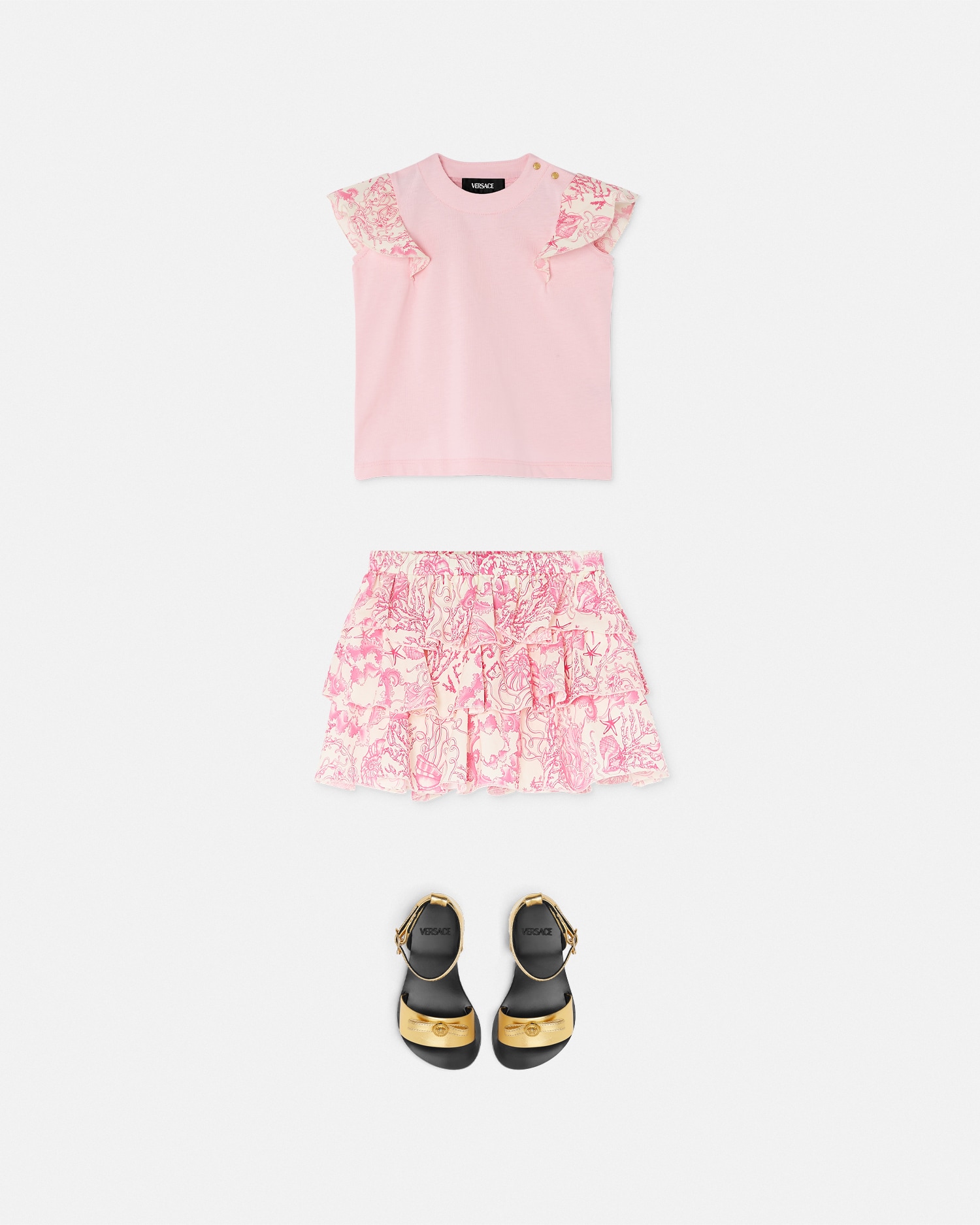 Underwater Barocco Ruffled Kids Skirt