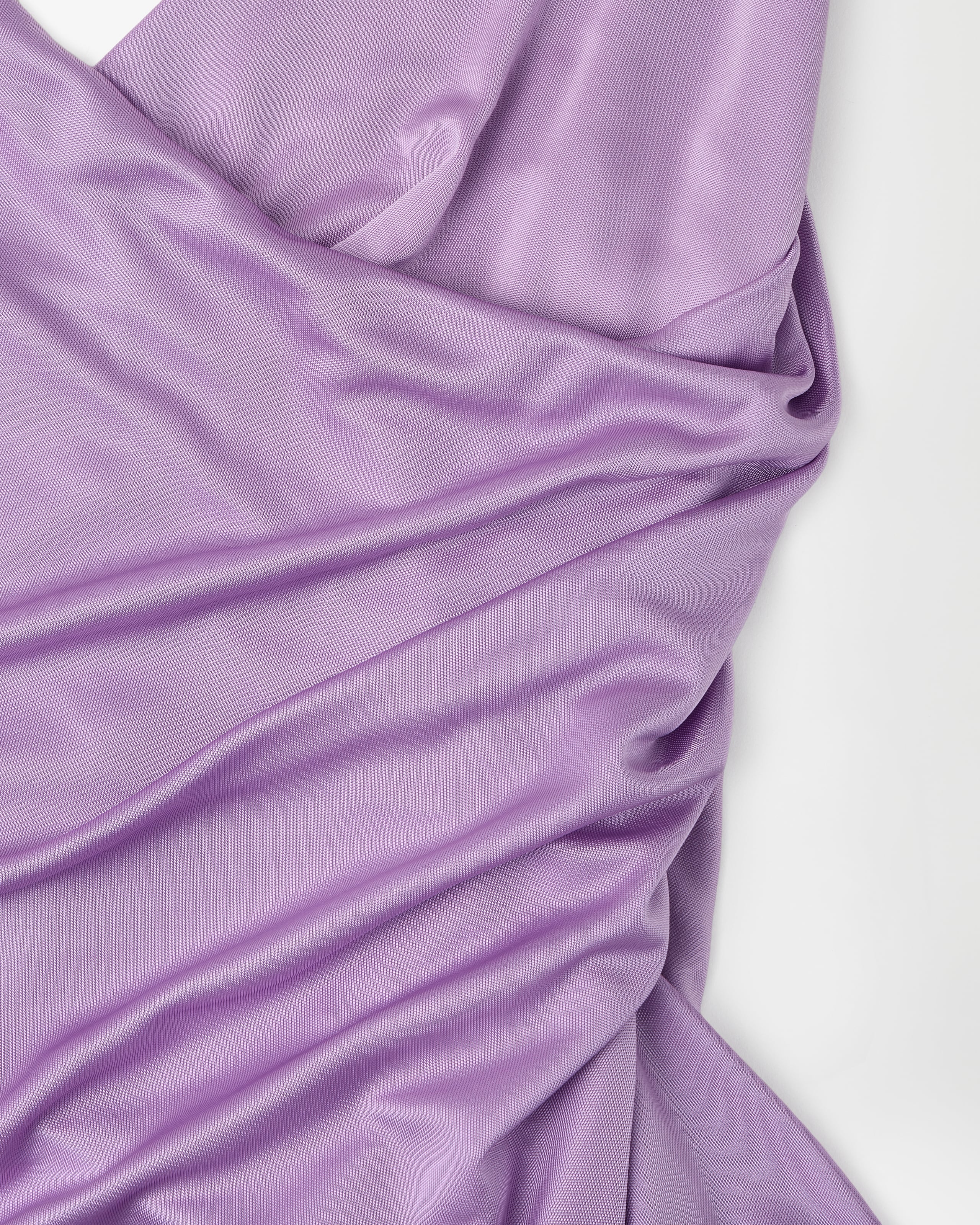 Viscose-Jersey Draped Midi Dress Purple | VERSACE US