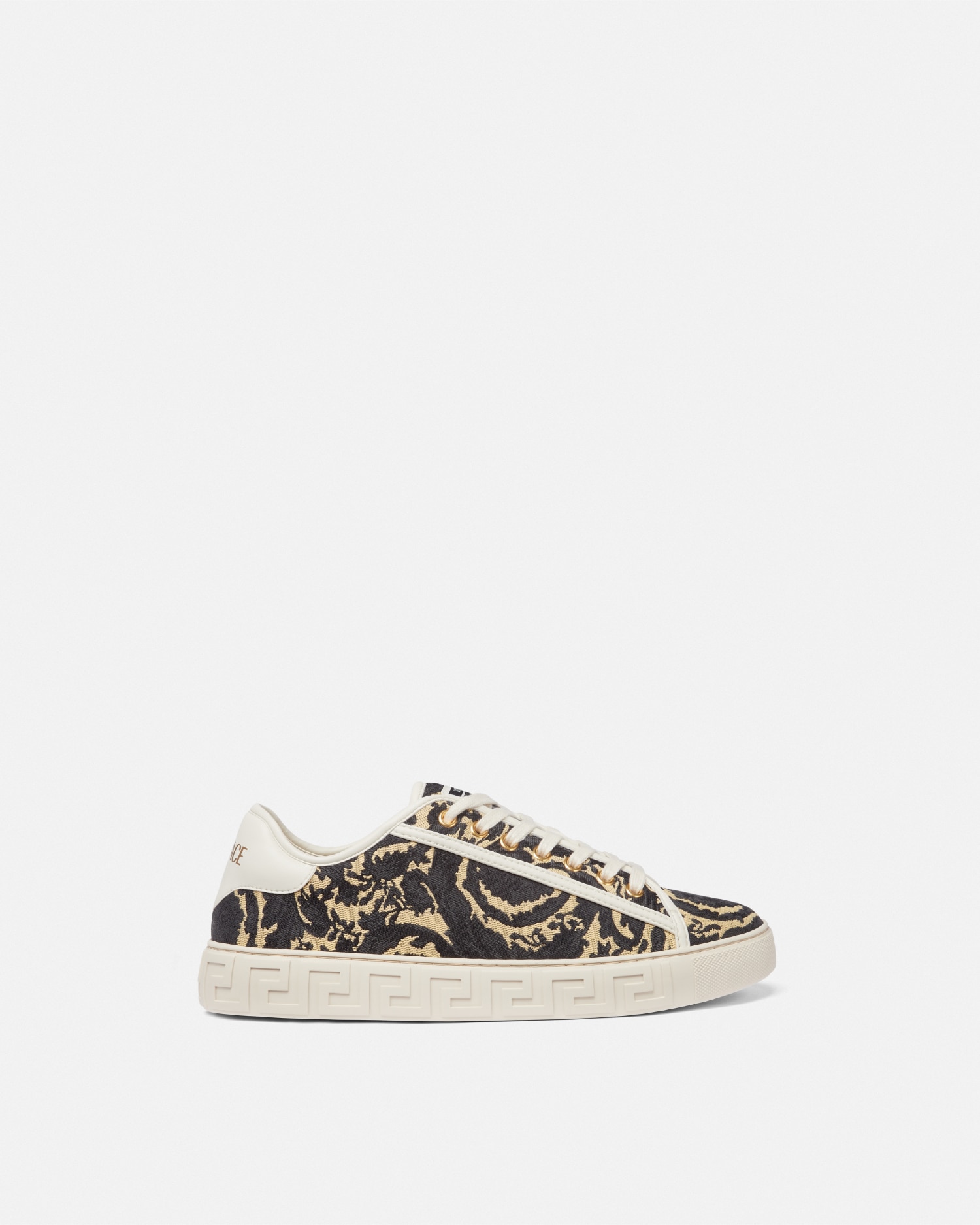 Versace Barocco Greca Sneakers In Brown