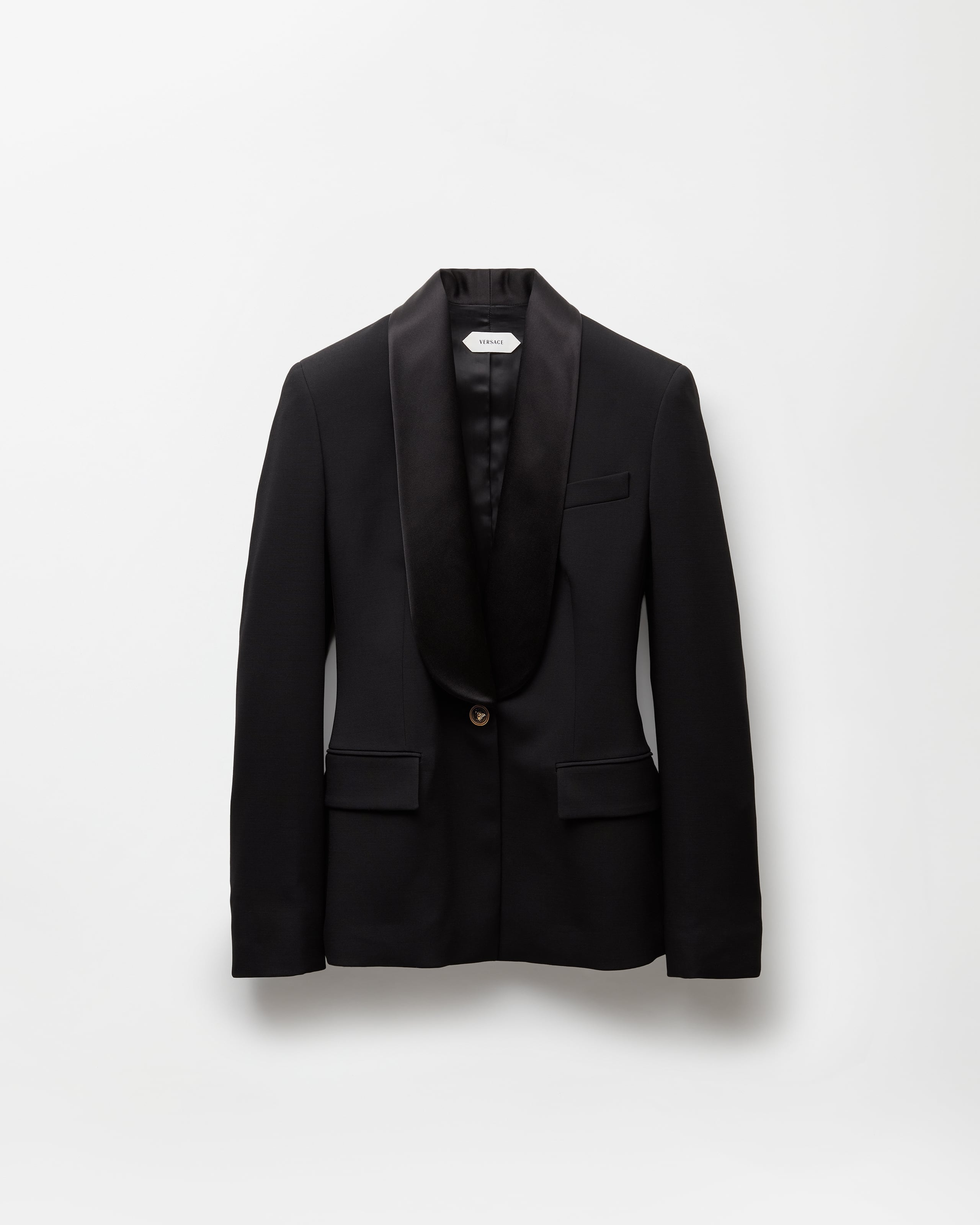 Versace Blazer En Laine In Black