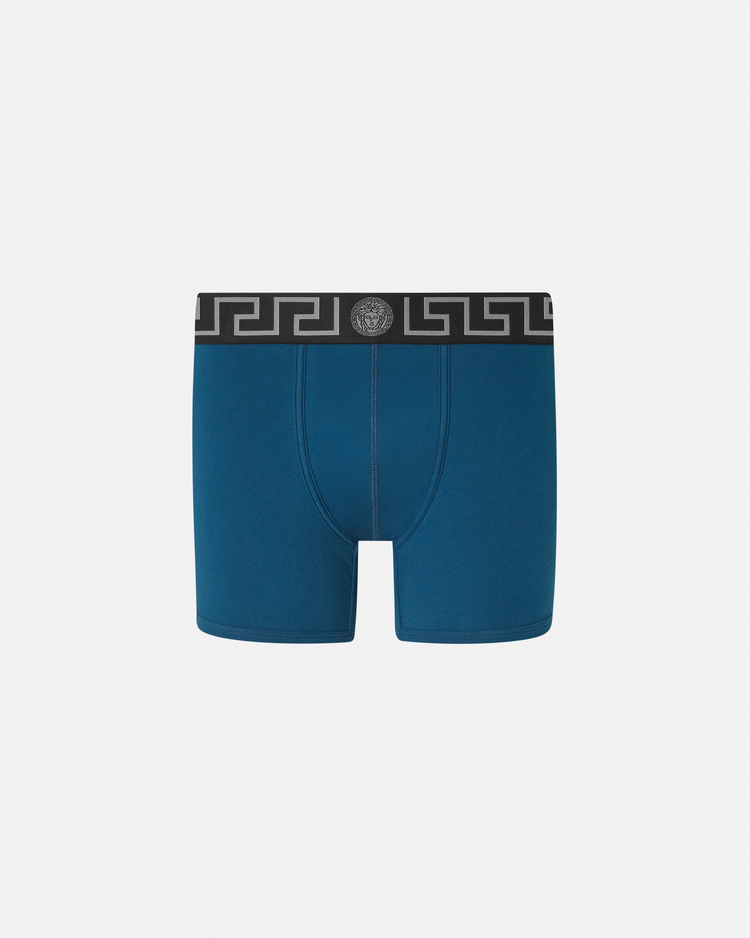 Versace Greca Border Long Trunks In Blue