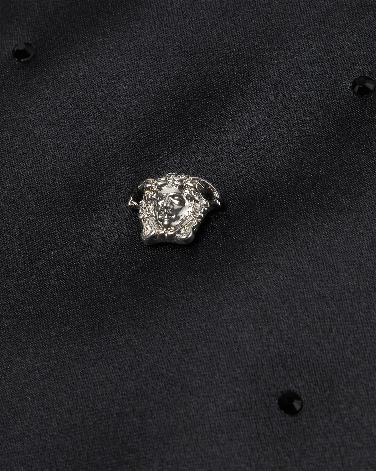 Versace Crystal Medusa Silk Tie In Black