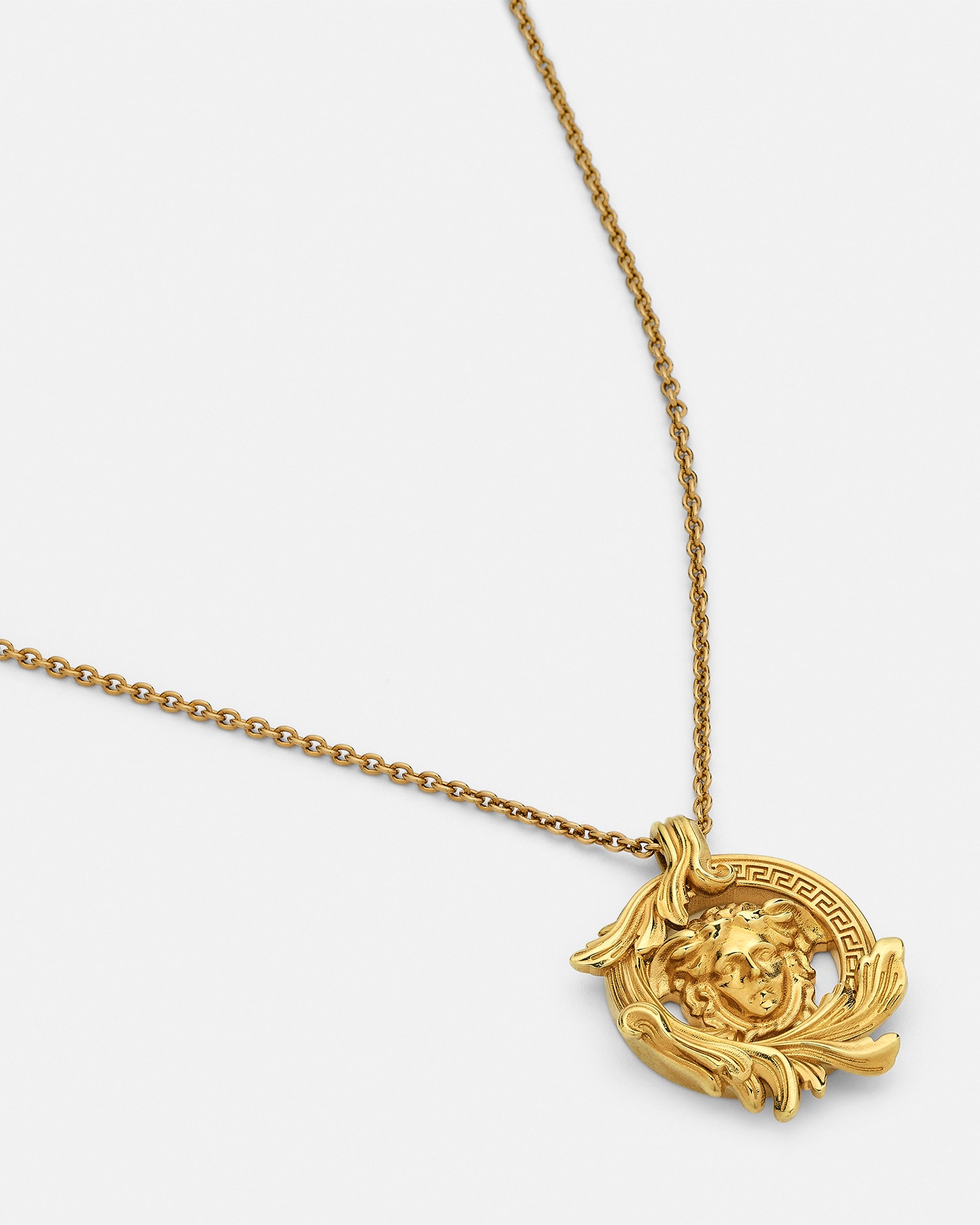 Versace Medusa Barocco Necklace In Or Clair