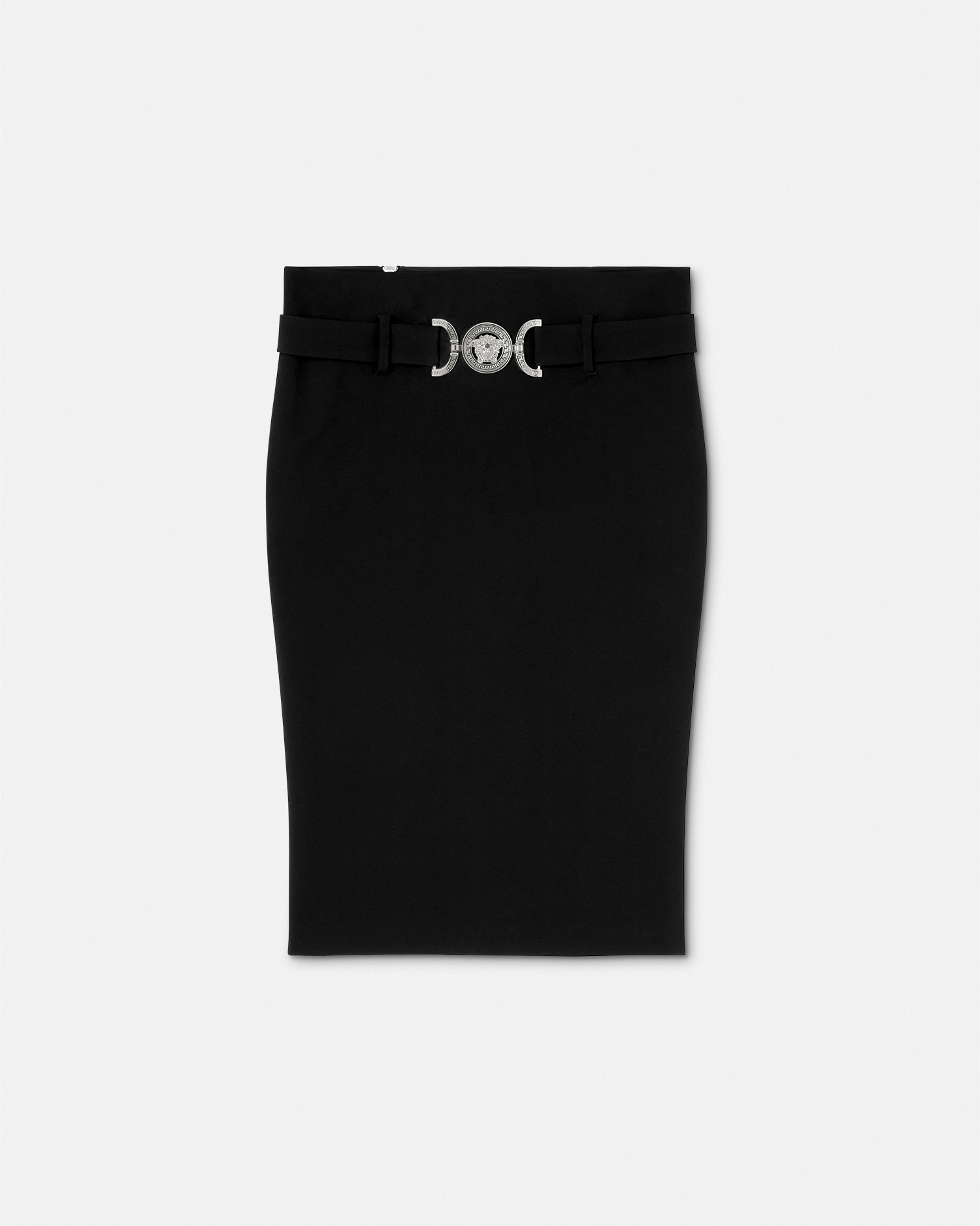 Versace Medusa Biggie Belted Pencil Skirt In Black