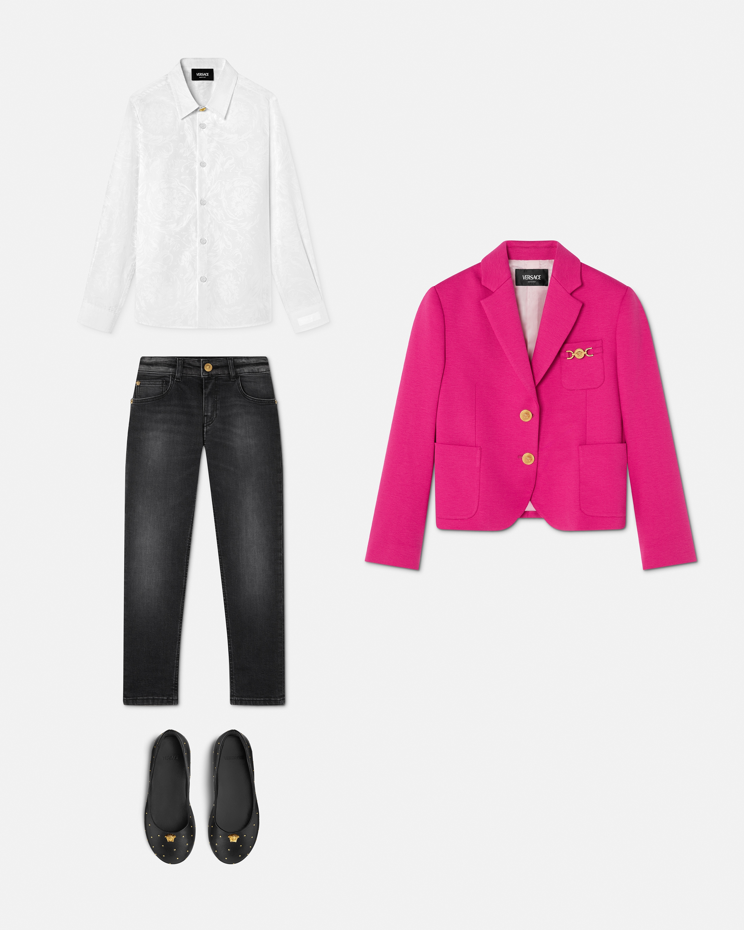 Kids Jacquard Cotton-Poplin Shirt