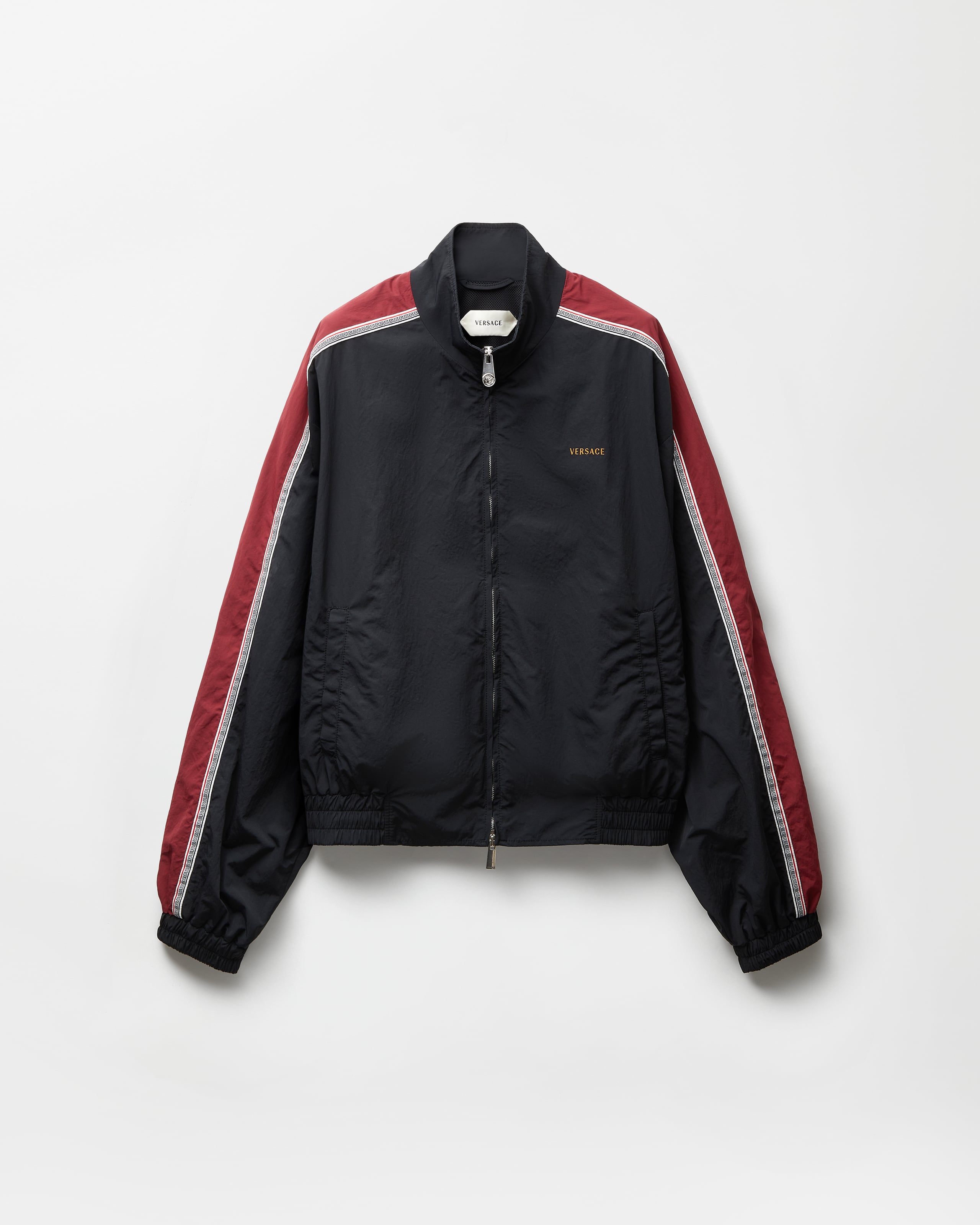 Versace Blouson En Nylon Avec Logo Brodé In Black