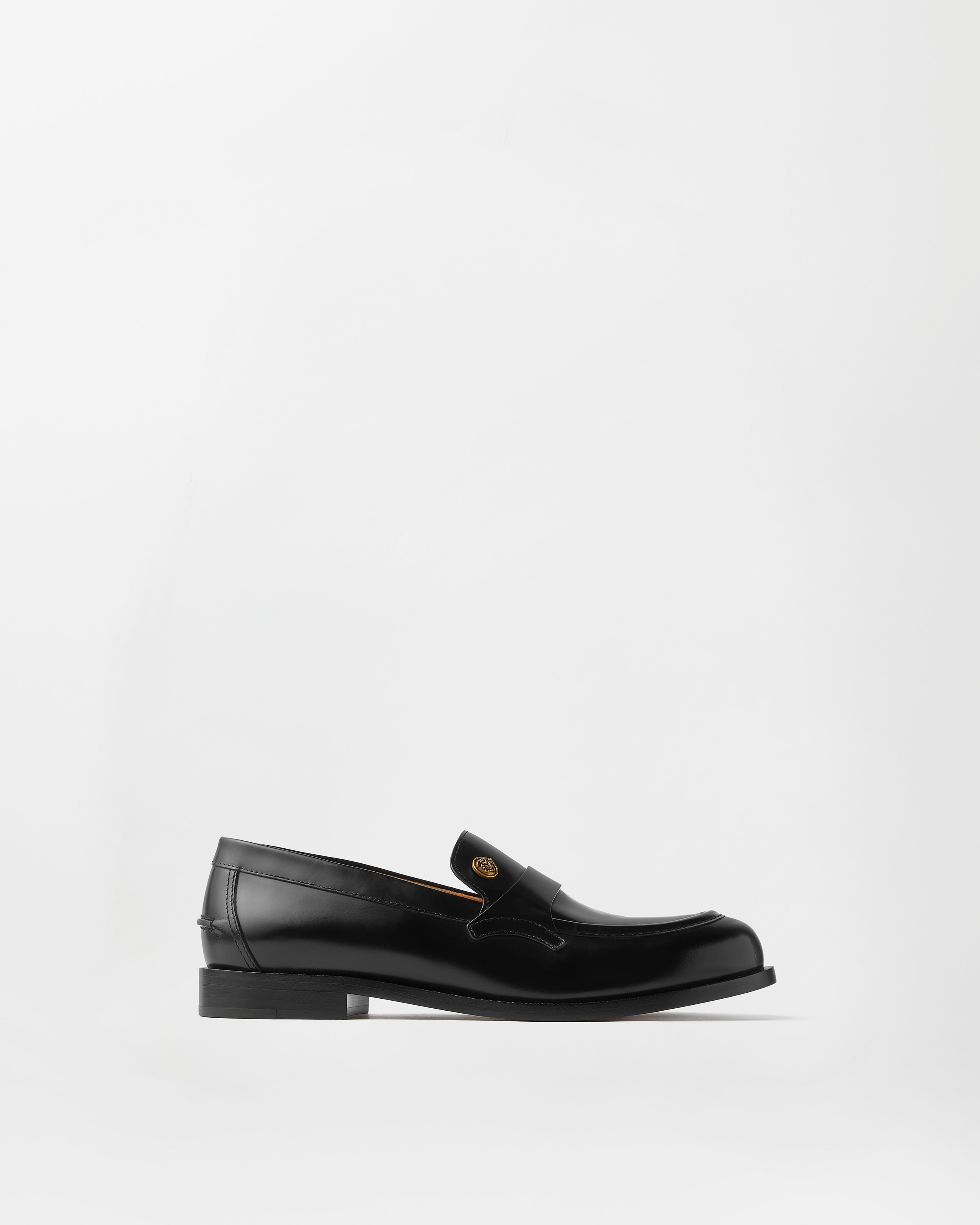 Versace Manu Leather Loafers In Multi