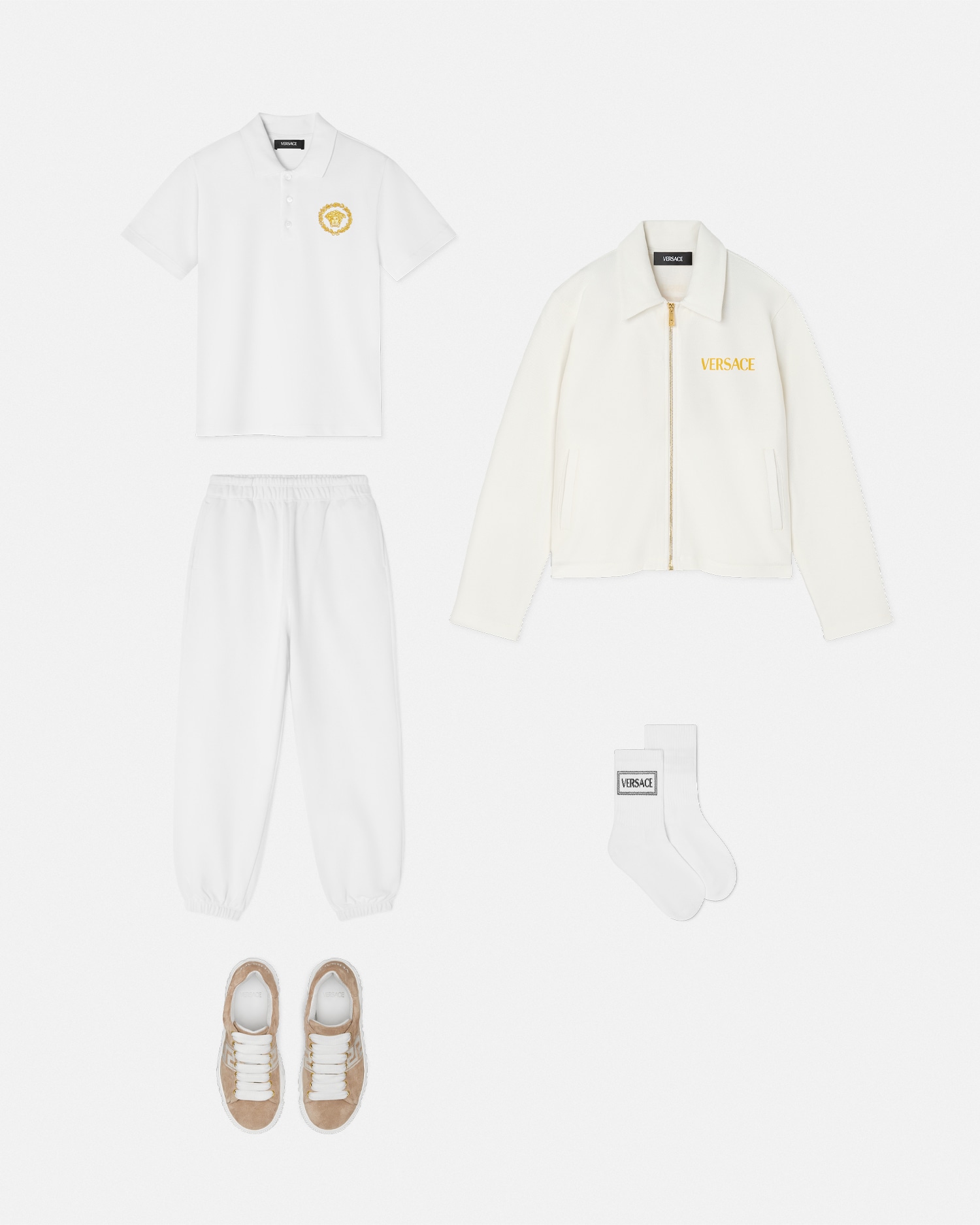 Medusa Garland Kids Zip Polo Shirt